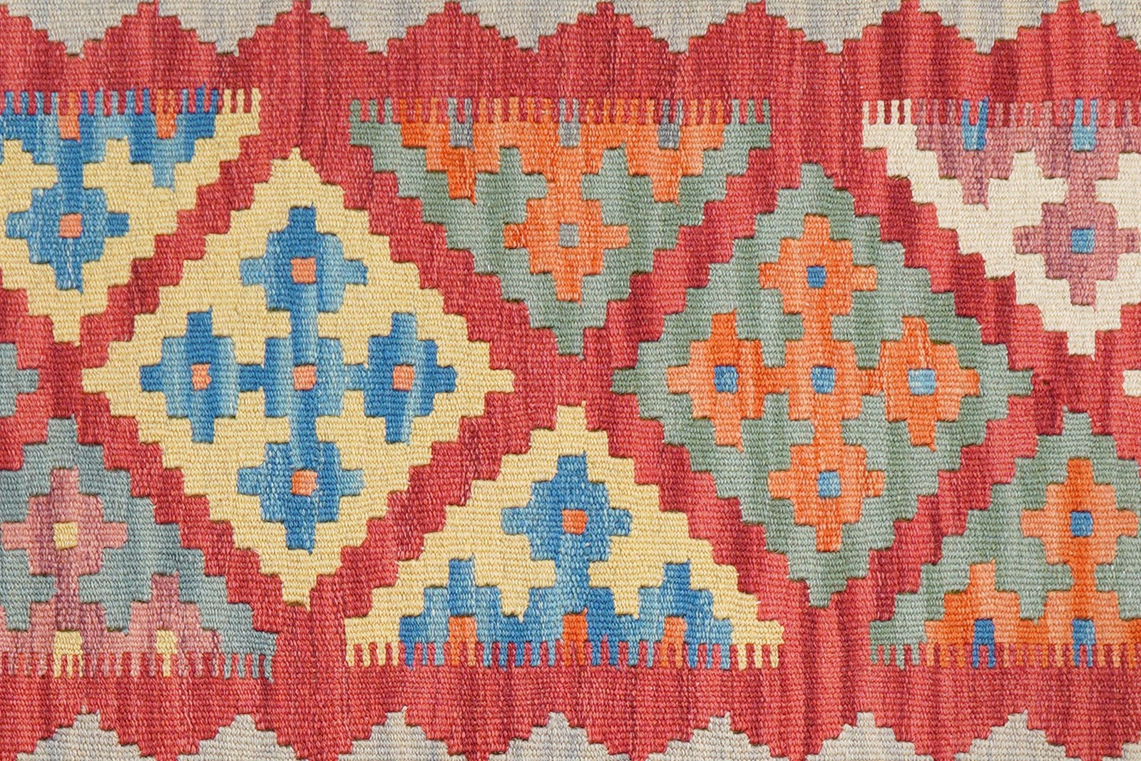 Kelim Gashgai — Handmade, 84x200 cm, Red, 100% Virgin Wool | View 5