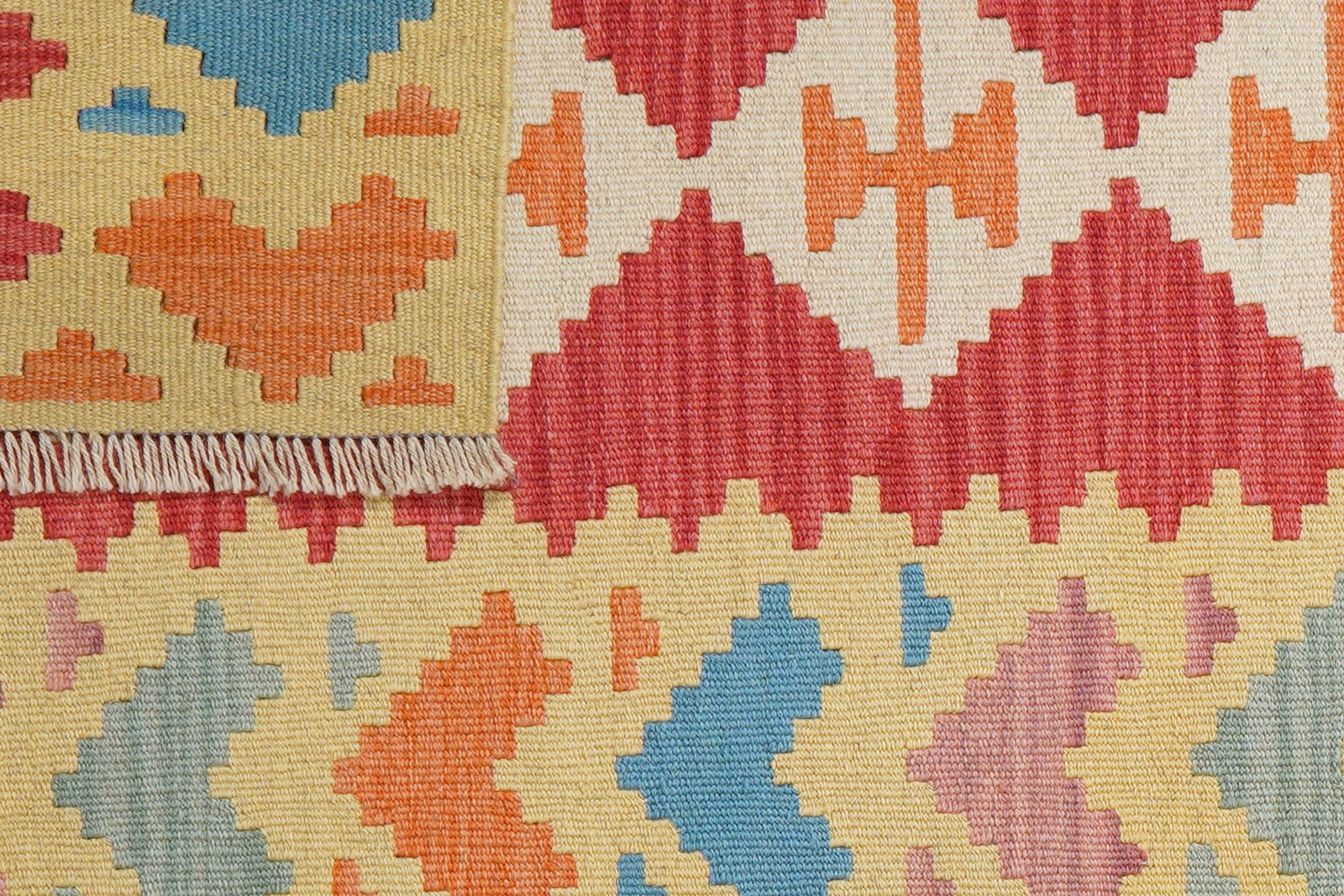 Kelim Gashgai — Handmade, 81x194 cm, Red, 100% Virgin Wool | View 6
