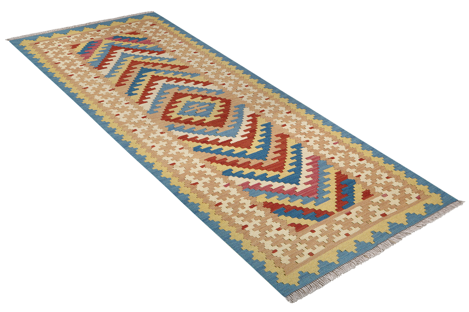 Kelim Gashgai — Handgefertigt, 195x85 cm, Beige, 100% Virgin Wool | View 5
