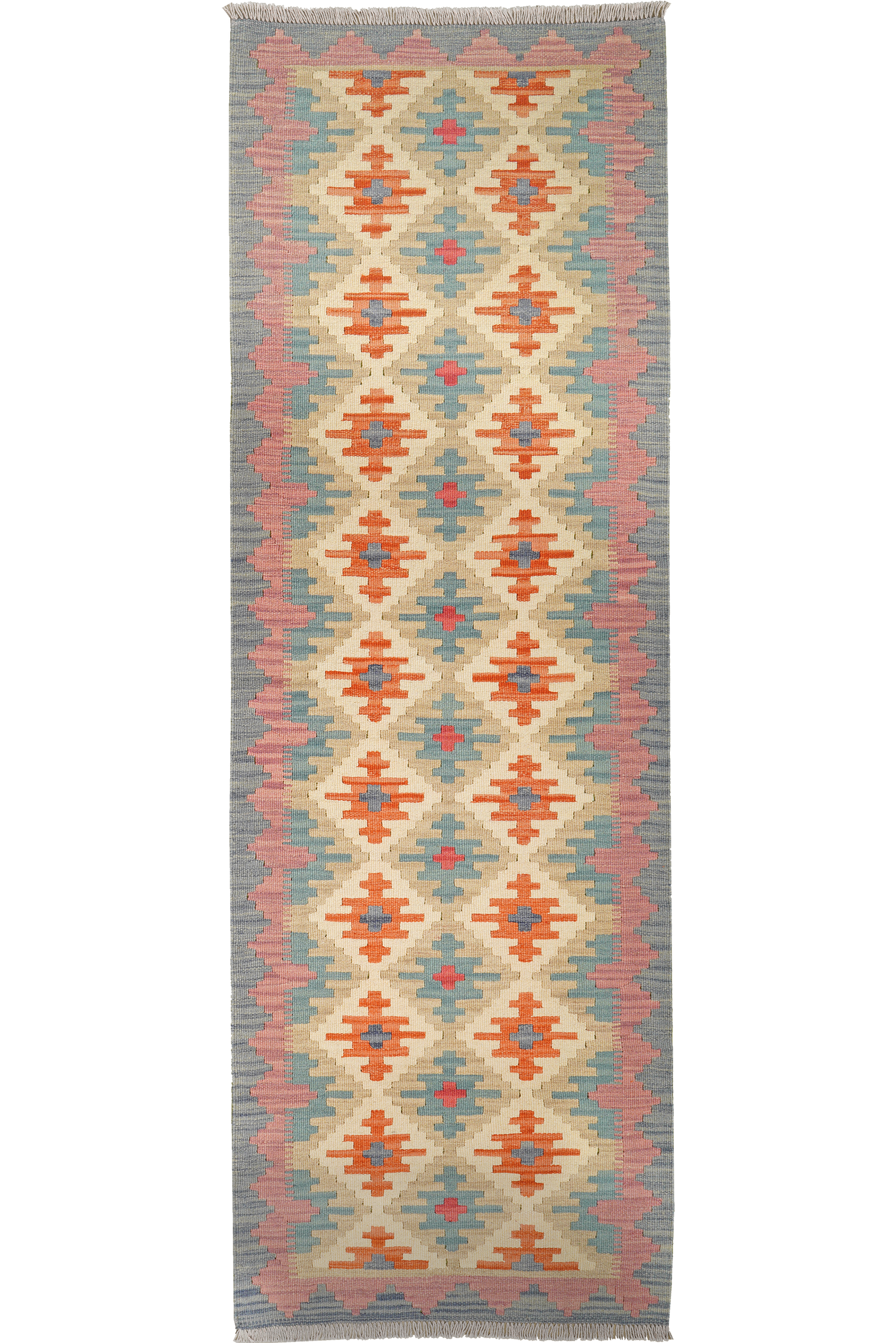 Kelim Gashgai — Handgefertigt, 250x83 cm, Bunt, 100% Virgin Wool | Main view