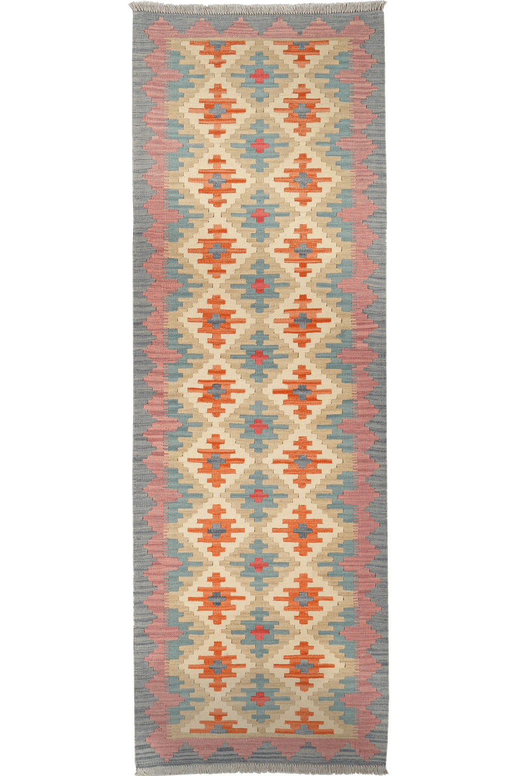 Kelim Gashgai — Handmade, 83x250 cm, Beige, 100% Virgin Wool | Main view