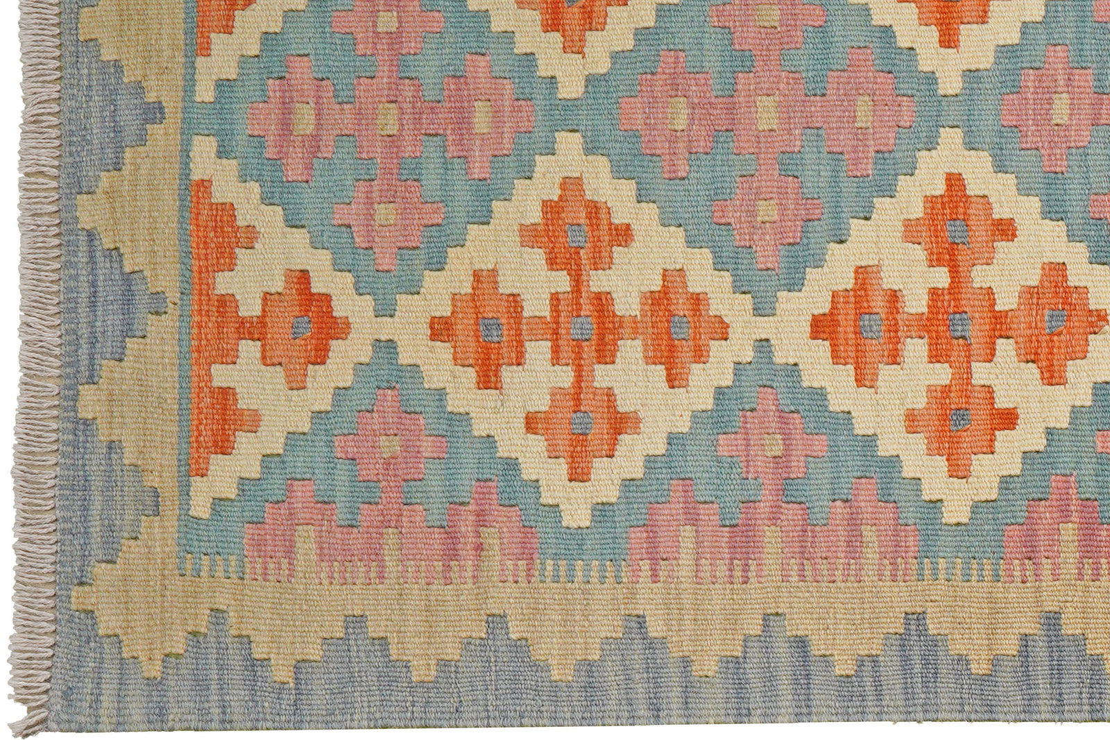 Kelim Gashgai — Handgefertigt, 239x85 cm, Grau, 100% Virgin Wool | View 4