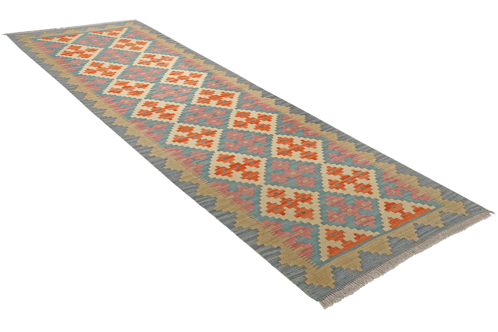 Kelim Gashgai — Handmade, 85x239 cm, Beige, 100% Virgin Wool | View 4