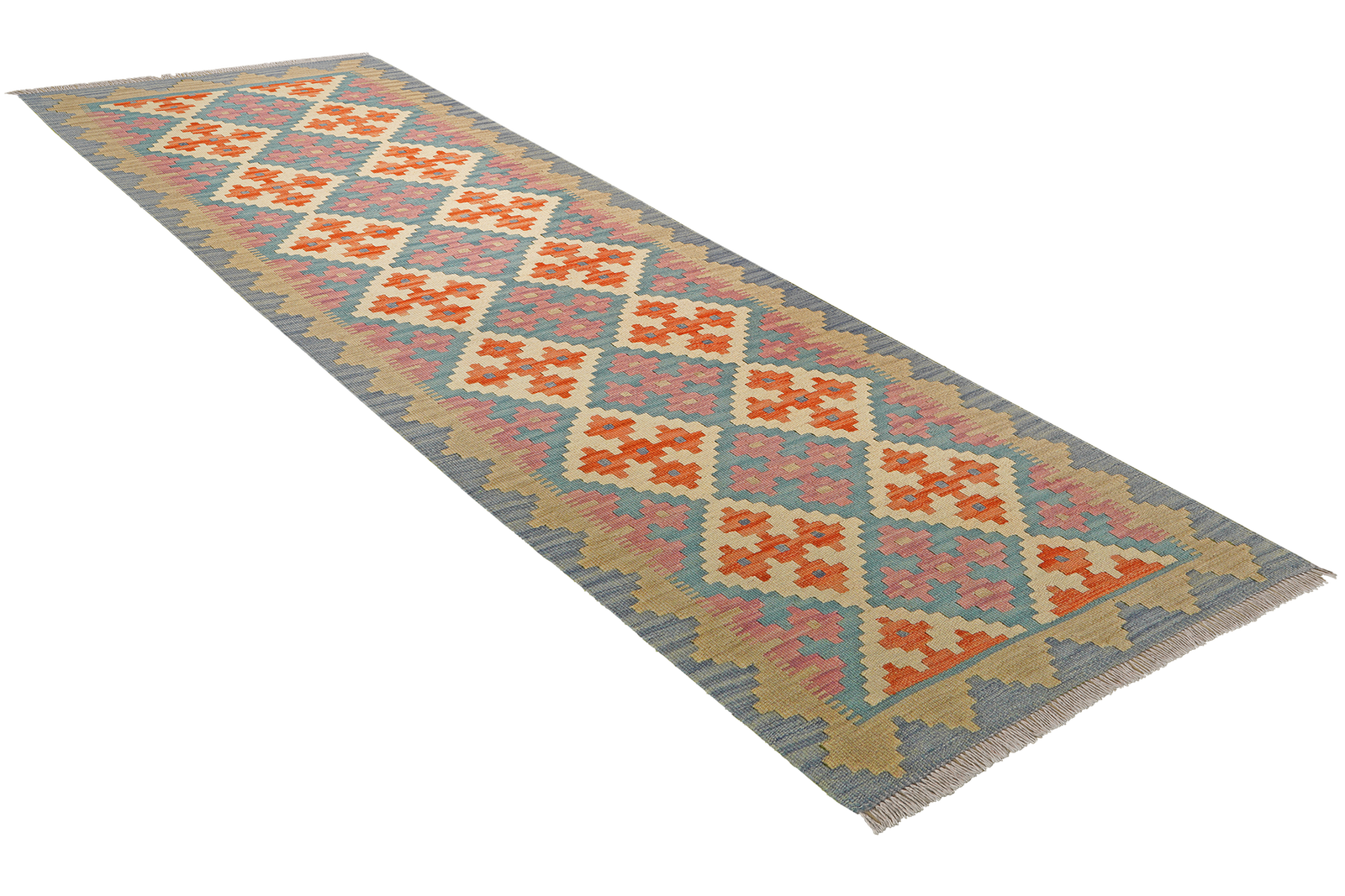 Kelim Gashgai — Handgefertigt, 239x85 cm, Grau, 100% Virgin Wool | View 5