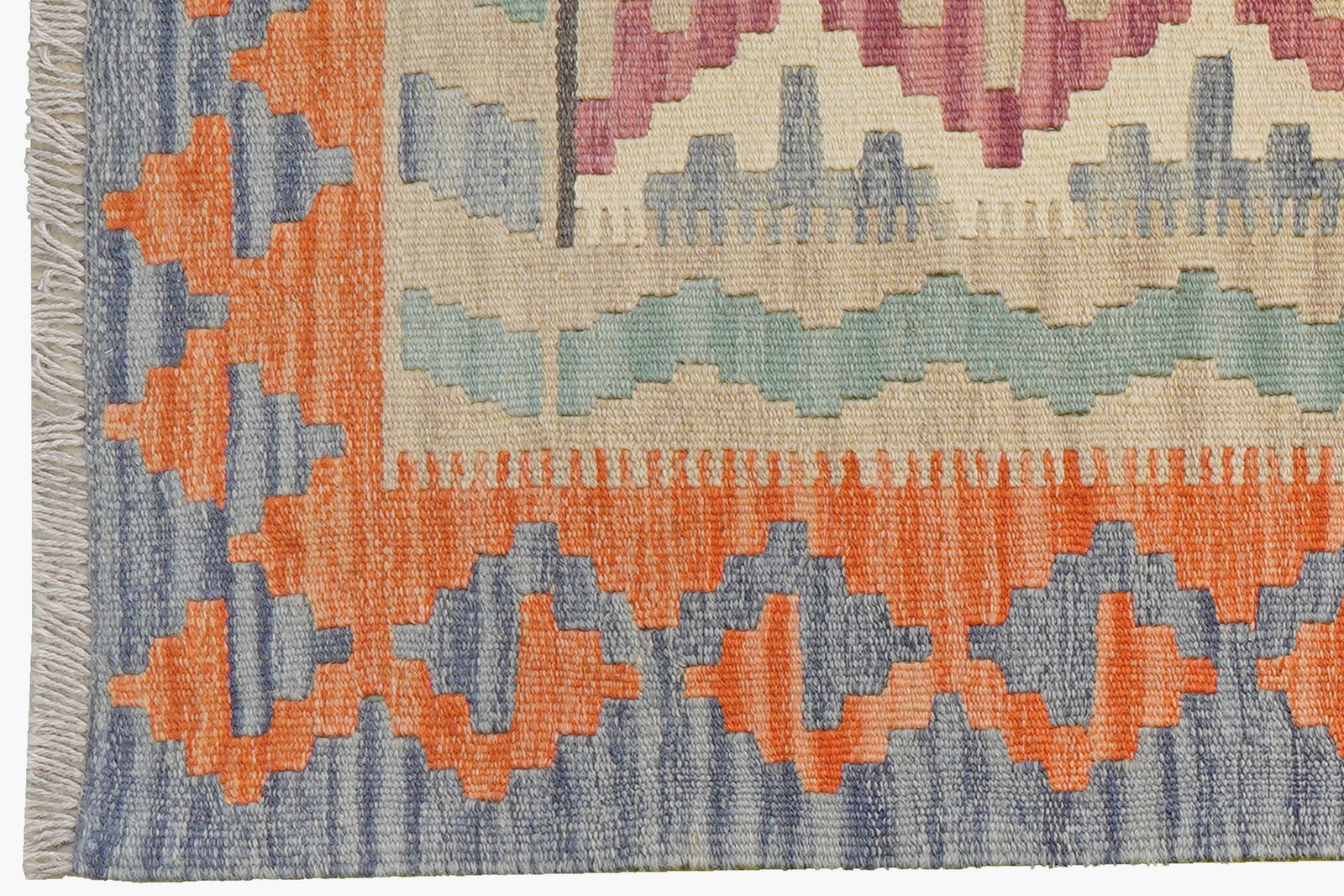 Kelim Gashgai — Handgefertigt, 243x87 cm, Rot, 100% Virgin Wool | View 4