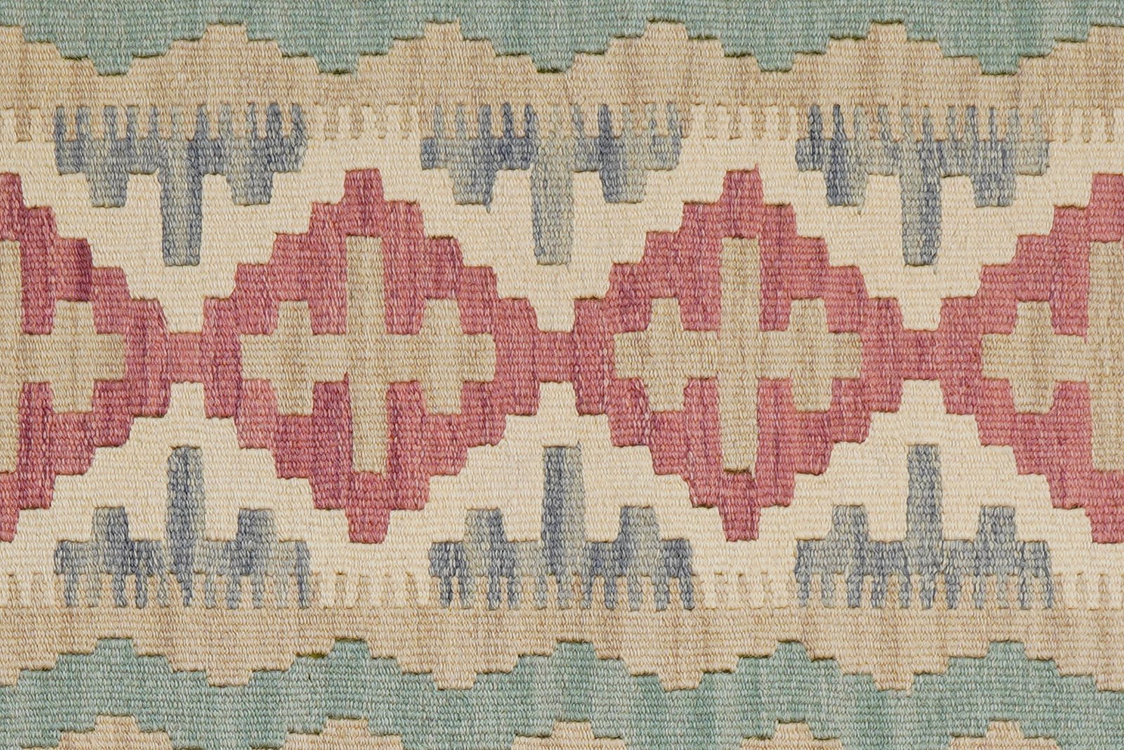 Kelim Gashgai — Handmade, 87x243 cm, Beige, 100% Virgin Wool | View 5