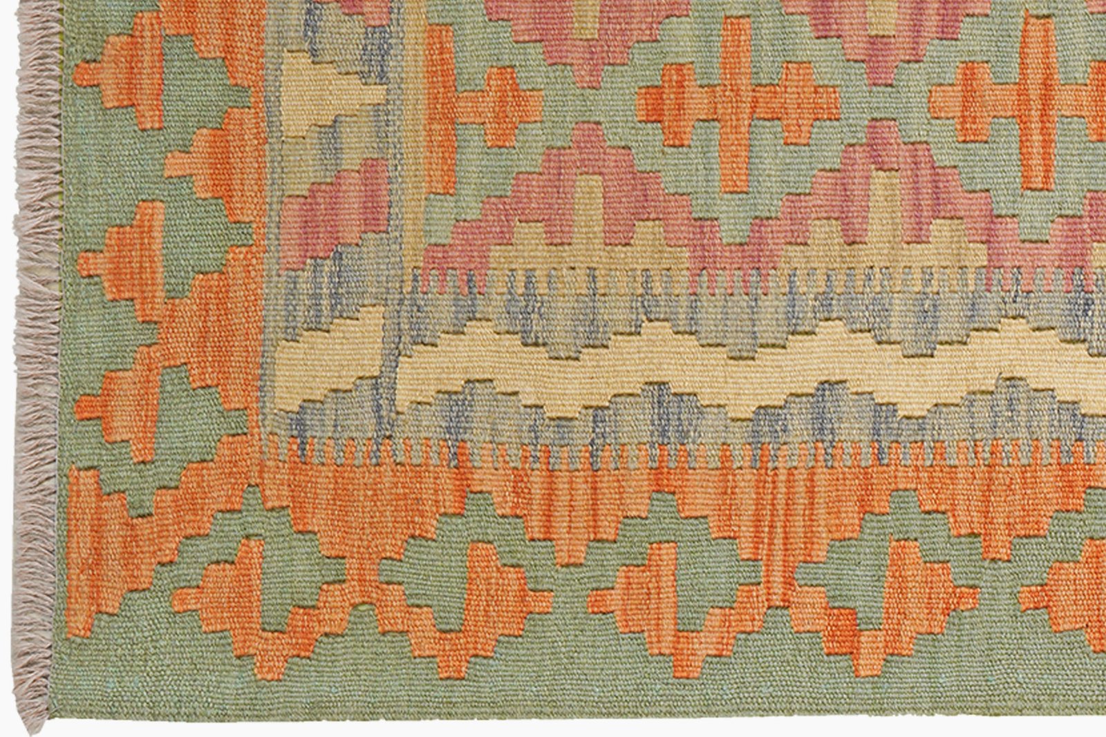 Kelim Gashgai — Handmade, 85x246 cm, Beige, 100% Virgin Wool | View 3