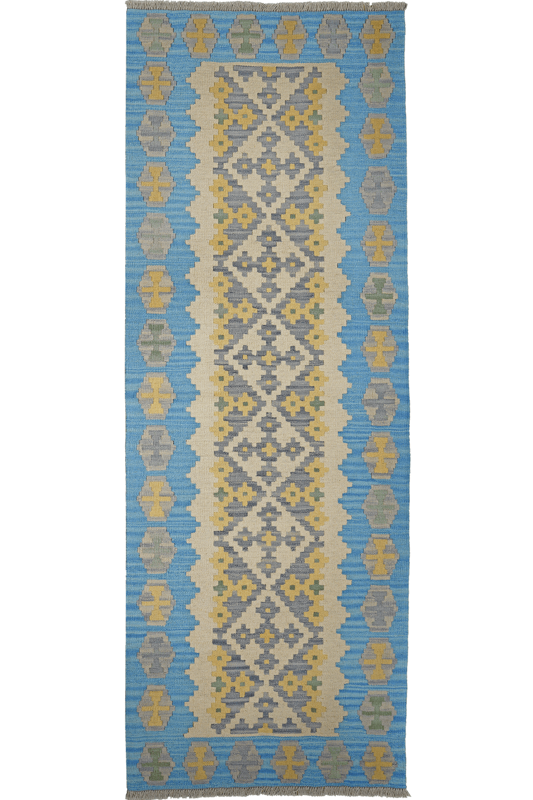 Kelim Gashgai — Handmade, 88x249 cm, Beige, 100% Virgin Wool | Main view