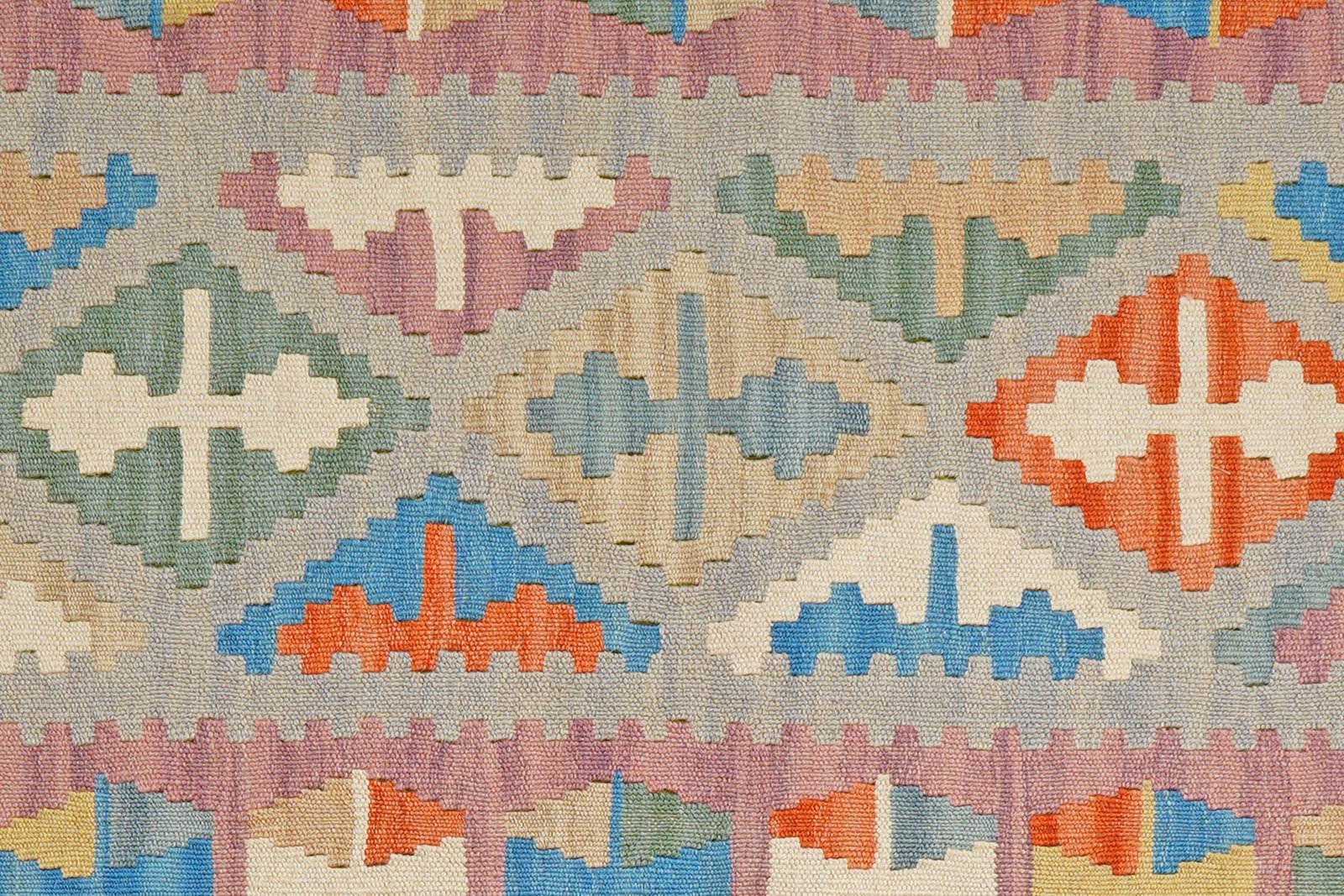 Kelim Gashgai — Handmade, 86x297 cm, Grey, 100% Virgin Wool | View 5