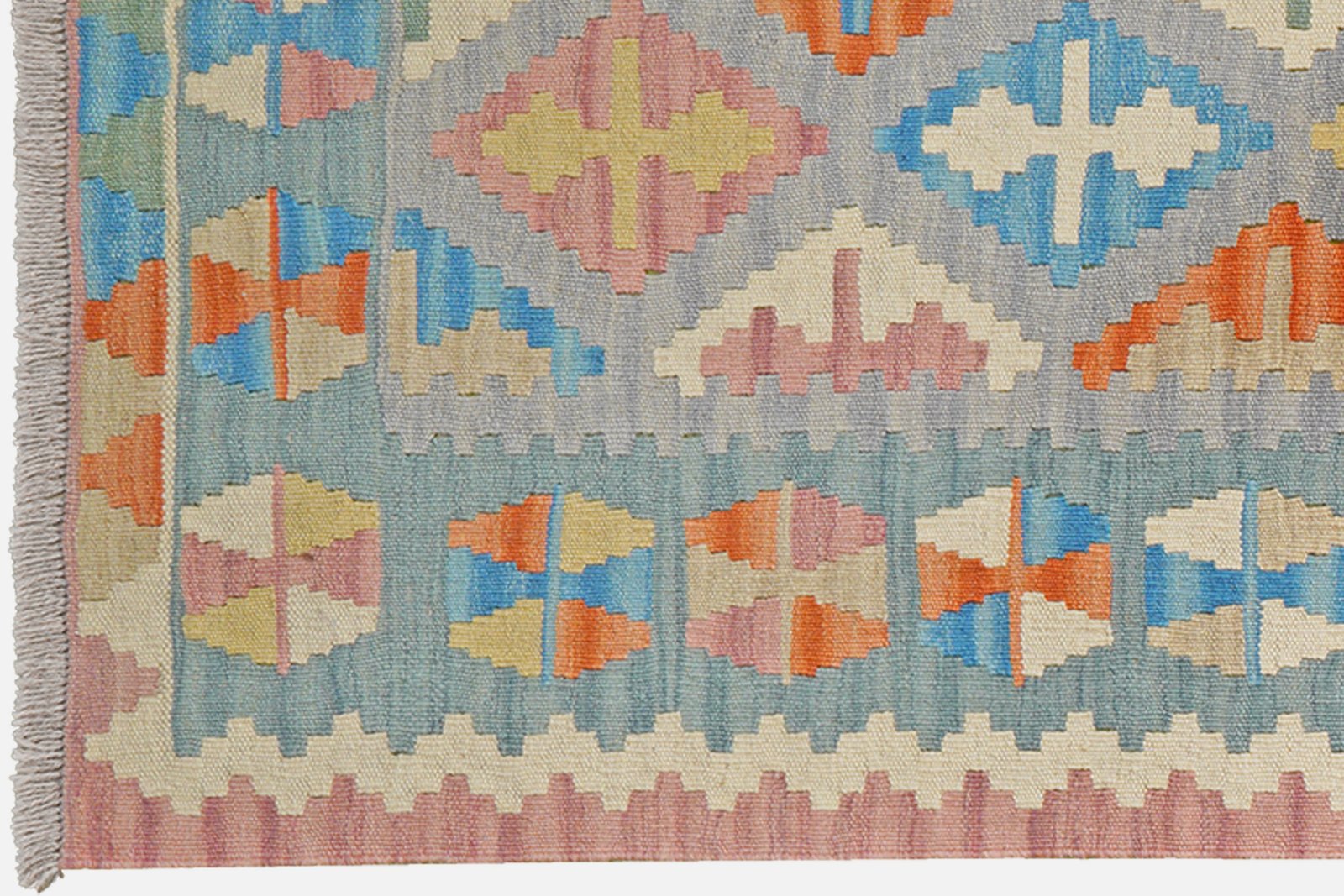 Kelim Gashgai — Handmade, 86x289 cm, Grey, 100% Virgin Wool | View 3