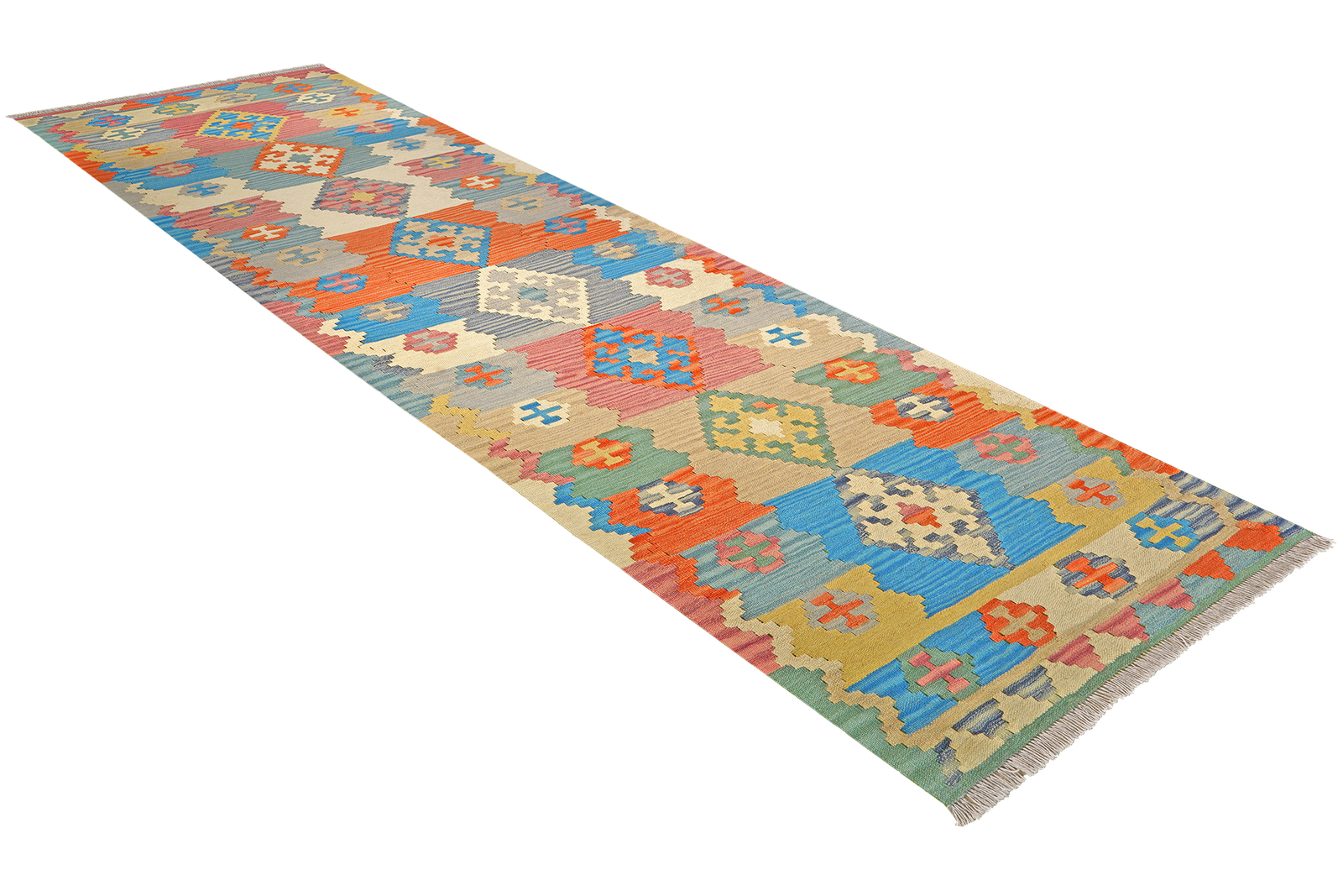 Kelim Gashgai — Handgefertigt, 299x100 cm, Bunt, 100% Virgin Wool | View 5