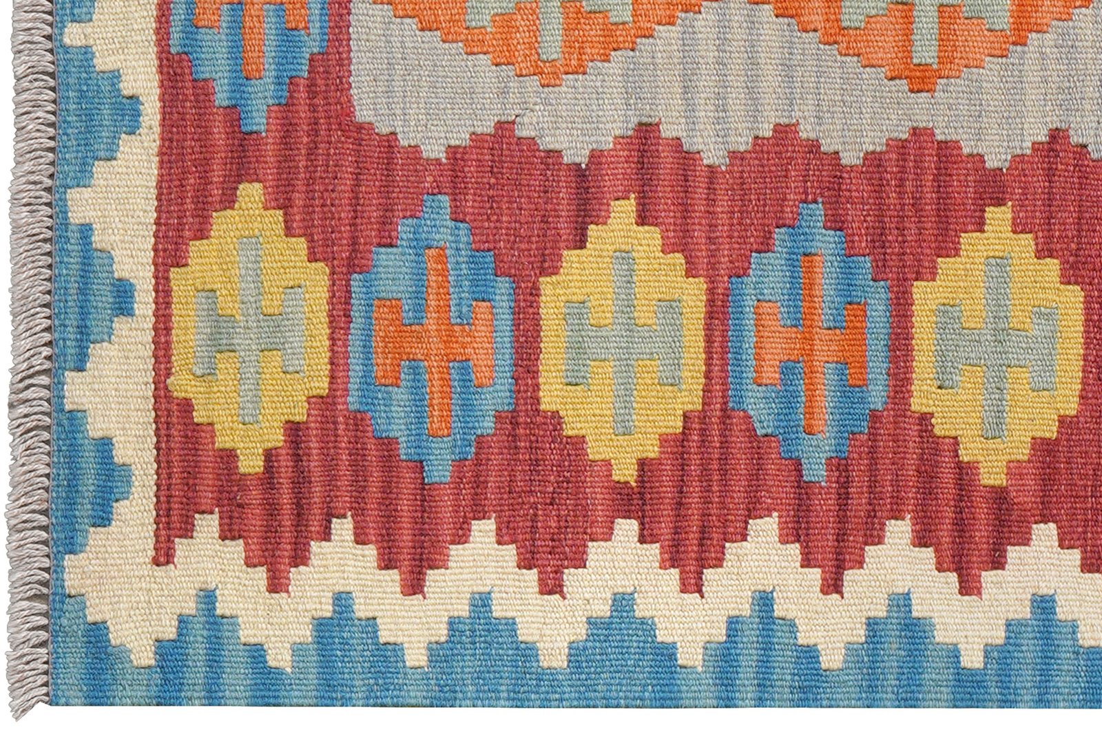 Kelim Gashgai — Handmade, 82x122 cm, Grey, 100% Virgin Wool | View 3