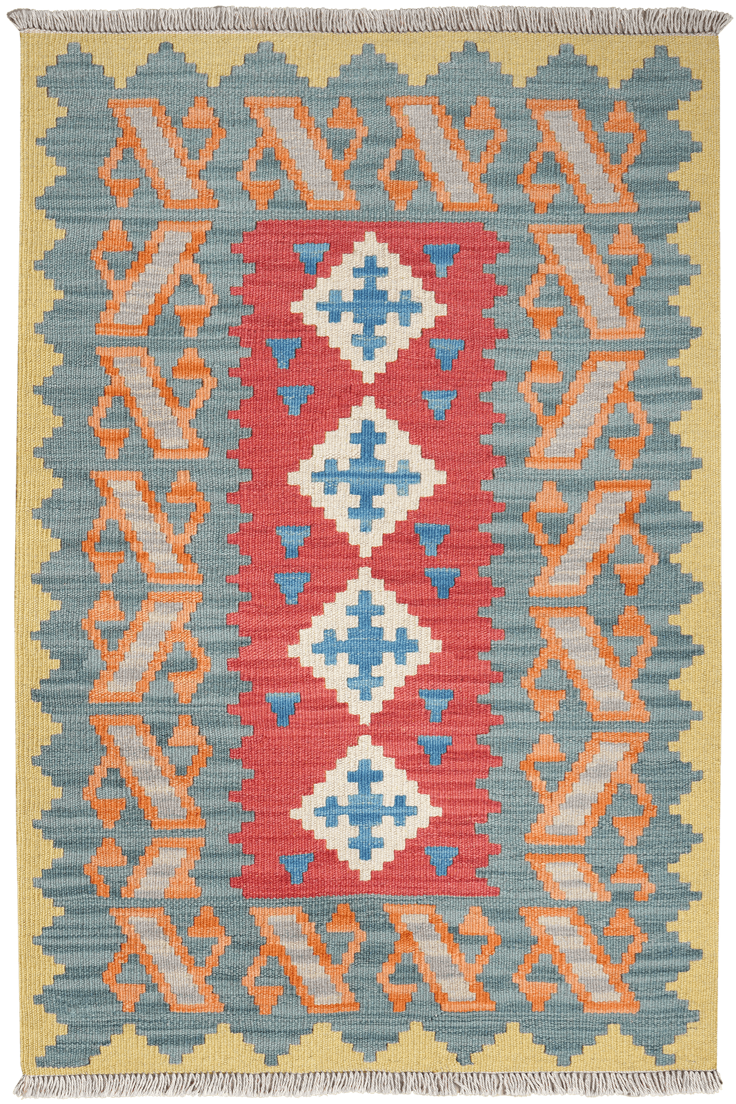 Kelim Gashgai — Handmade, 86x127 cm, Red, 100% Virgin Wool | Main view