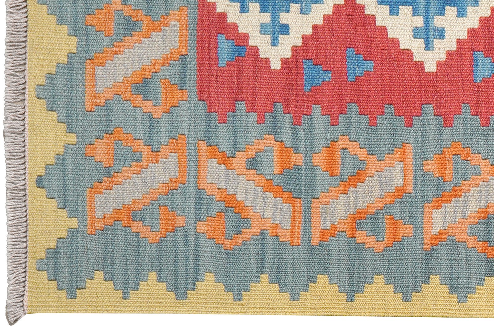 Kelim Gashgai — Handmade, 86x127 cm, Red, 100% Virgin Wool | View 3