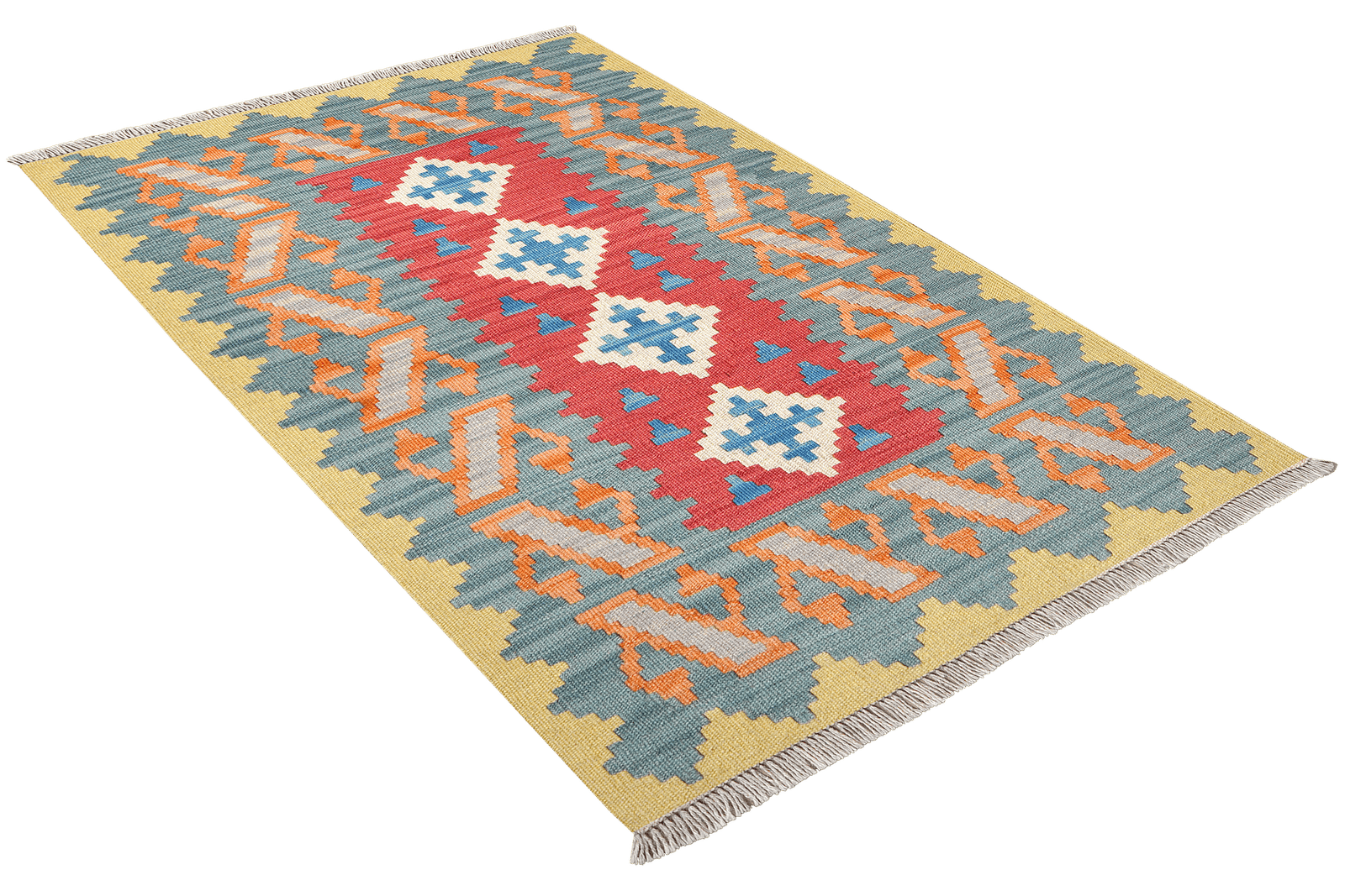 Kelim Gashgai — Handmade, 86x127 cm, Red, 100% Virgin Wool | View 4