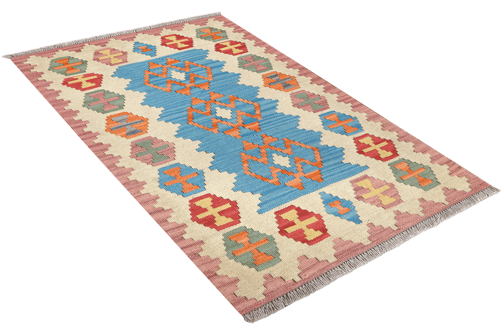 Kelim Gashgai — Handmade, 81x125 cm, Blue, 100% Virgin Wool | View 4