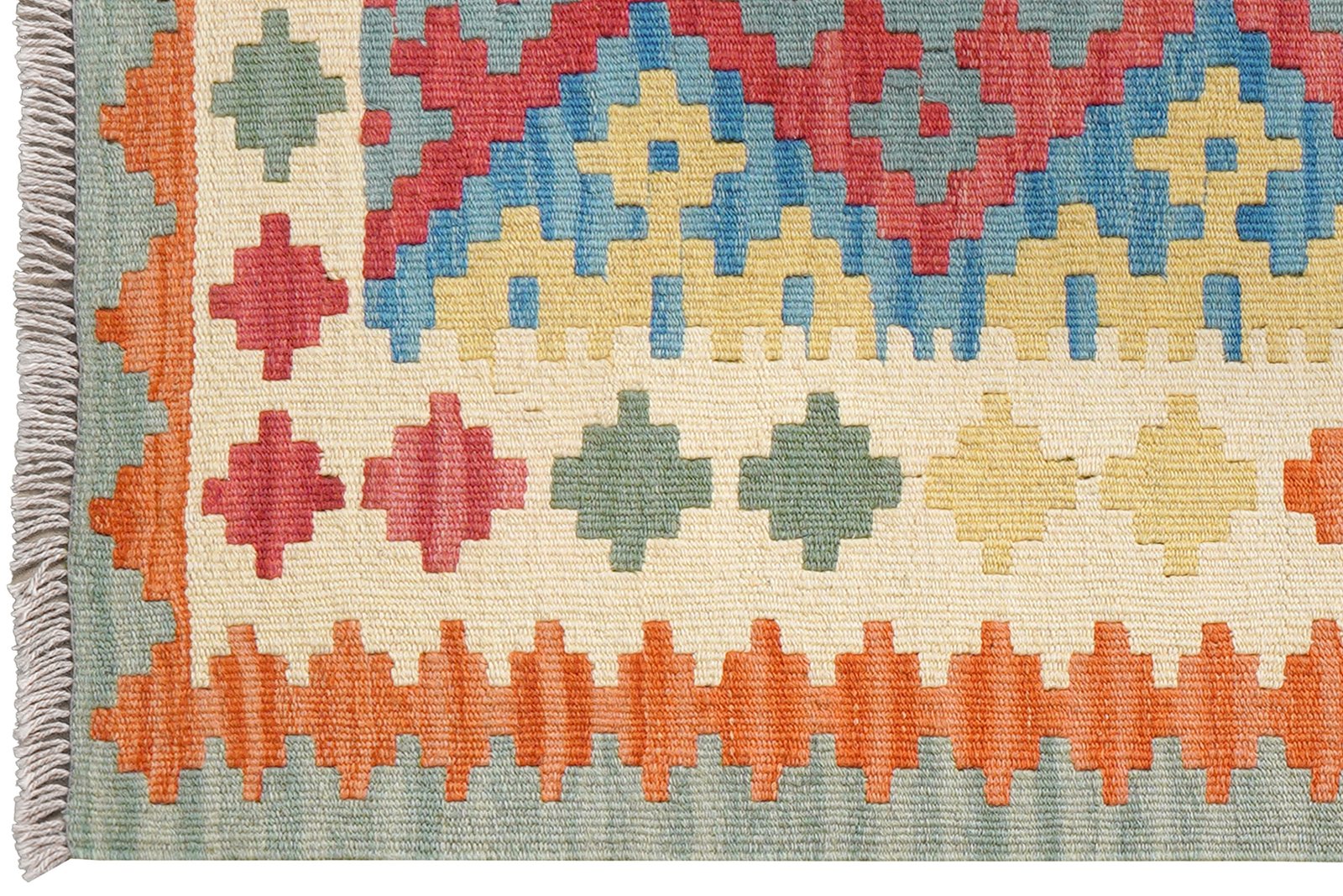 Kelim Gashgai — Handmade, 85x128 cm, Blue, 100% Virgin Wool | View 3