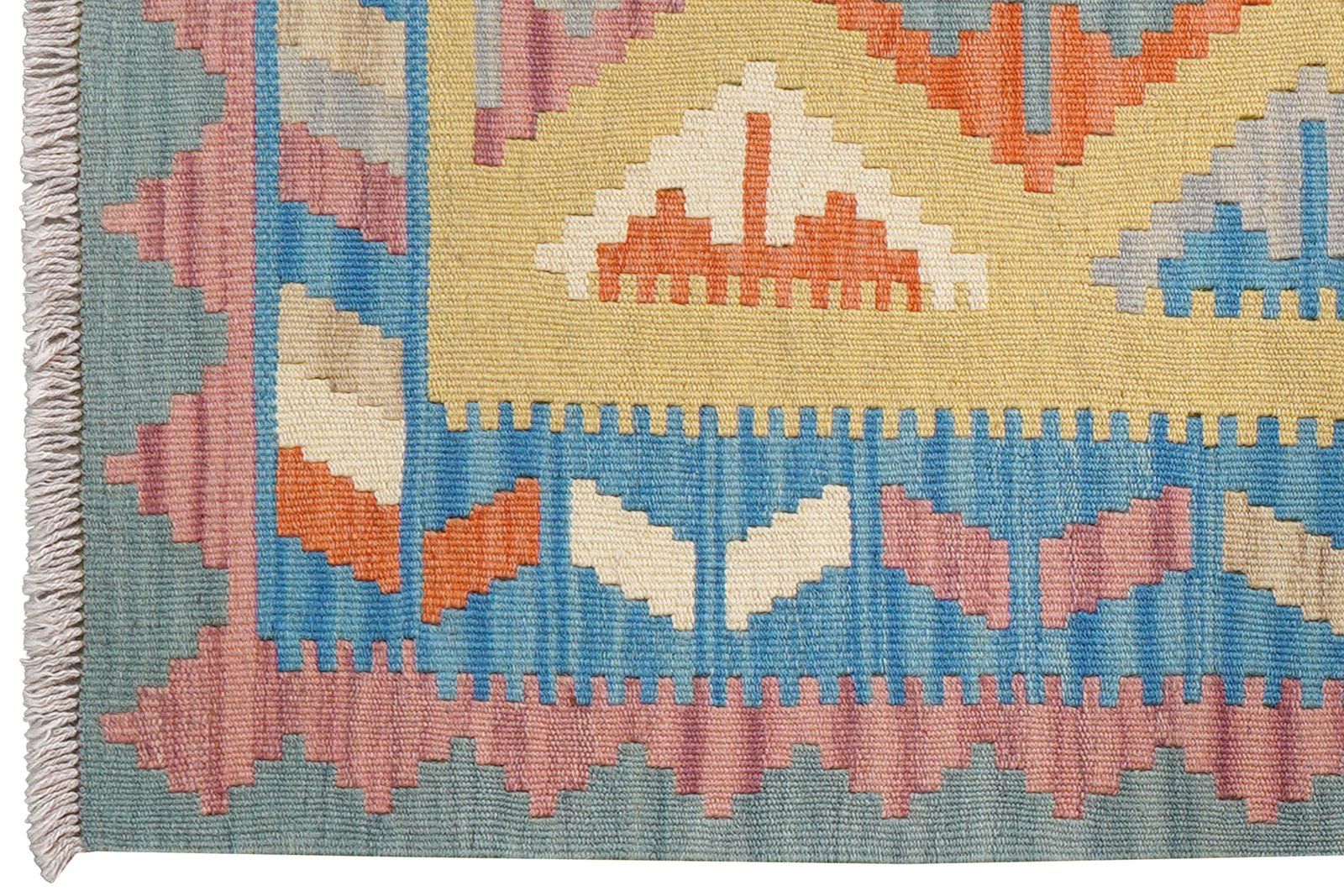Kelim Gashgai — Handmade, 83x117 cm, Yellow, 100% Virgin Wool | View 3