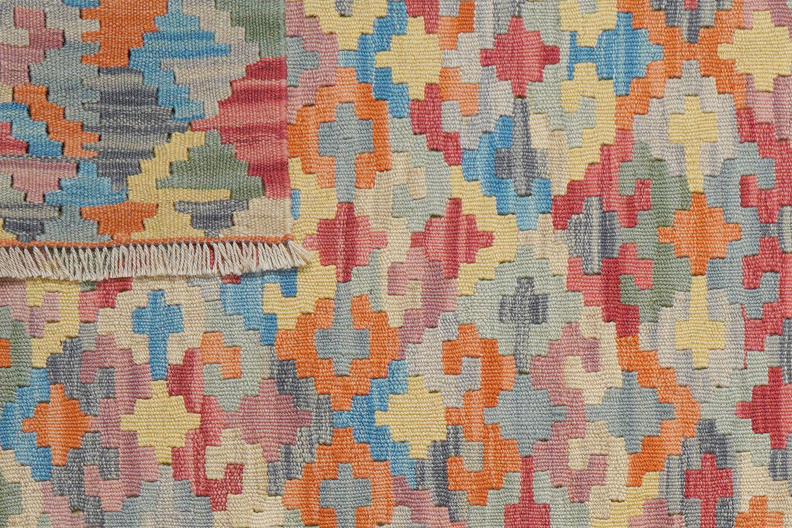 Kelim Gashgai — Handgefertigt, 150x102 cm, Bunt, 100% Virgin Wool | View 7