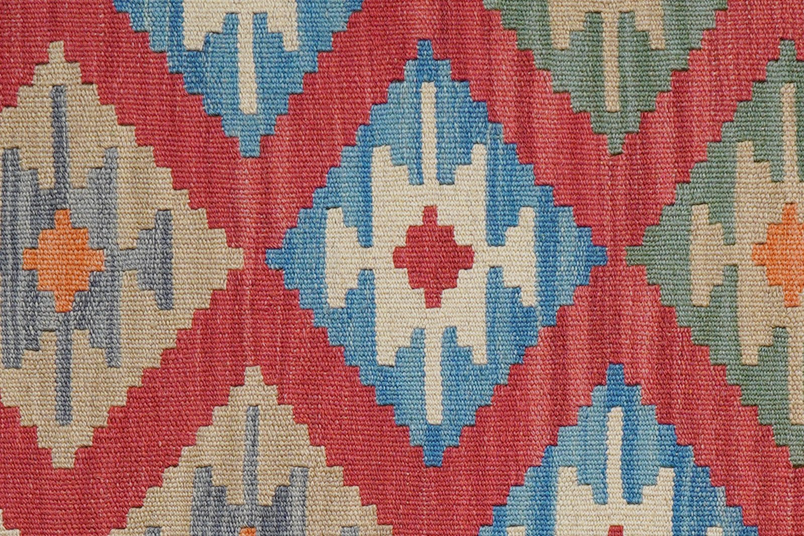 Kelim Gashgai — Handmade, 103x148 cm, Red, 100% Virgin Wool | View 5