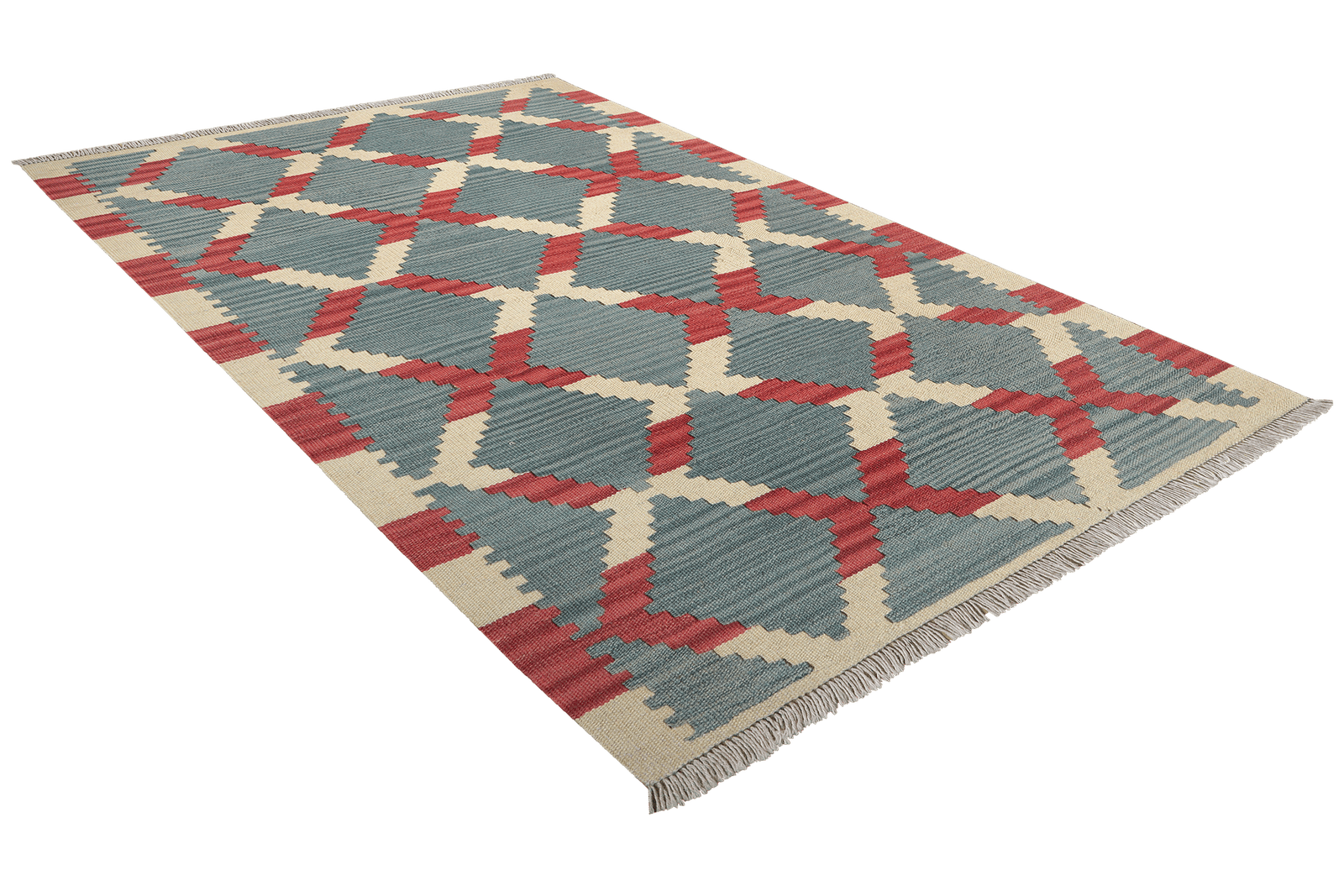 Kelim Gashgai — Handmade, 101x157 cm, Blue, 100% Virgin Wool | View 4