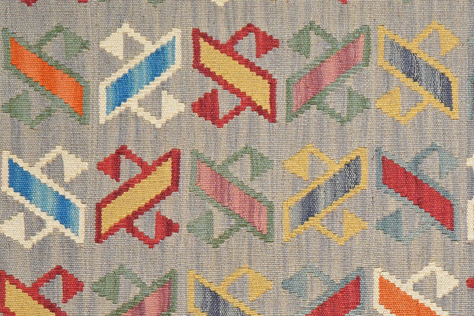Kelim Gashgai — Handmade, 102x150 cm, Grey, 100% Virgin Wool | View 5