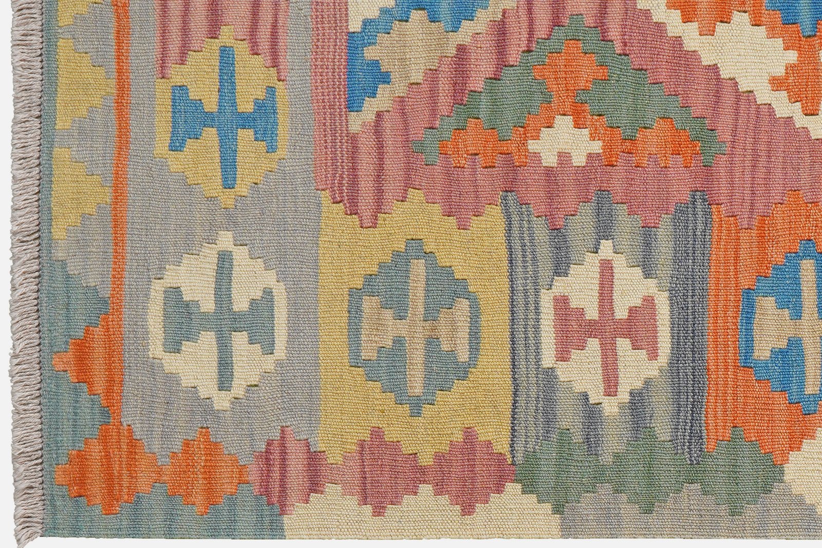 Kelim Gashgai — Handmade, 103x146 cm, Pink, 100% Virgin Wool | View 3