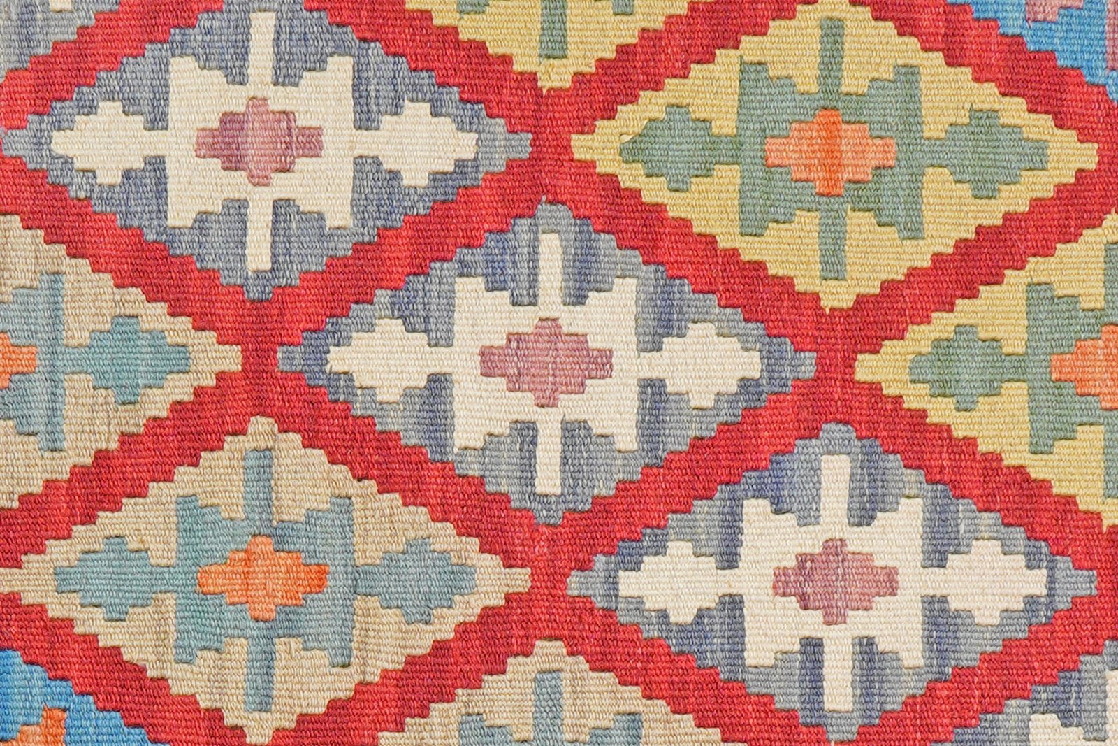 Kelim Gashgai — Handmade, 107x149 cm, Red, 100% Virgin Wool | View 5