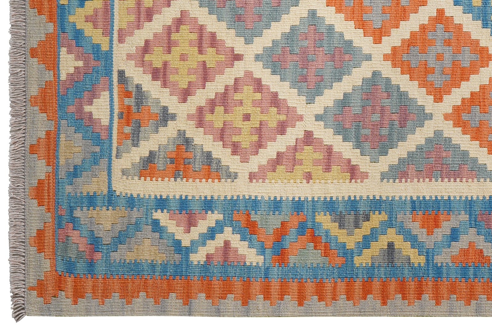 Kelim Gashgai — Handmade, 130x178 cm, Beige, 100% Virgin Wool | View 3