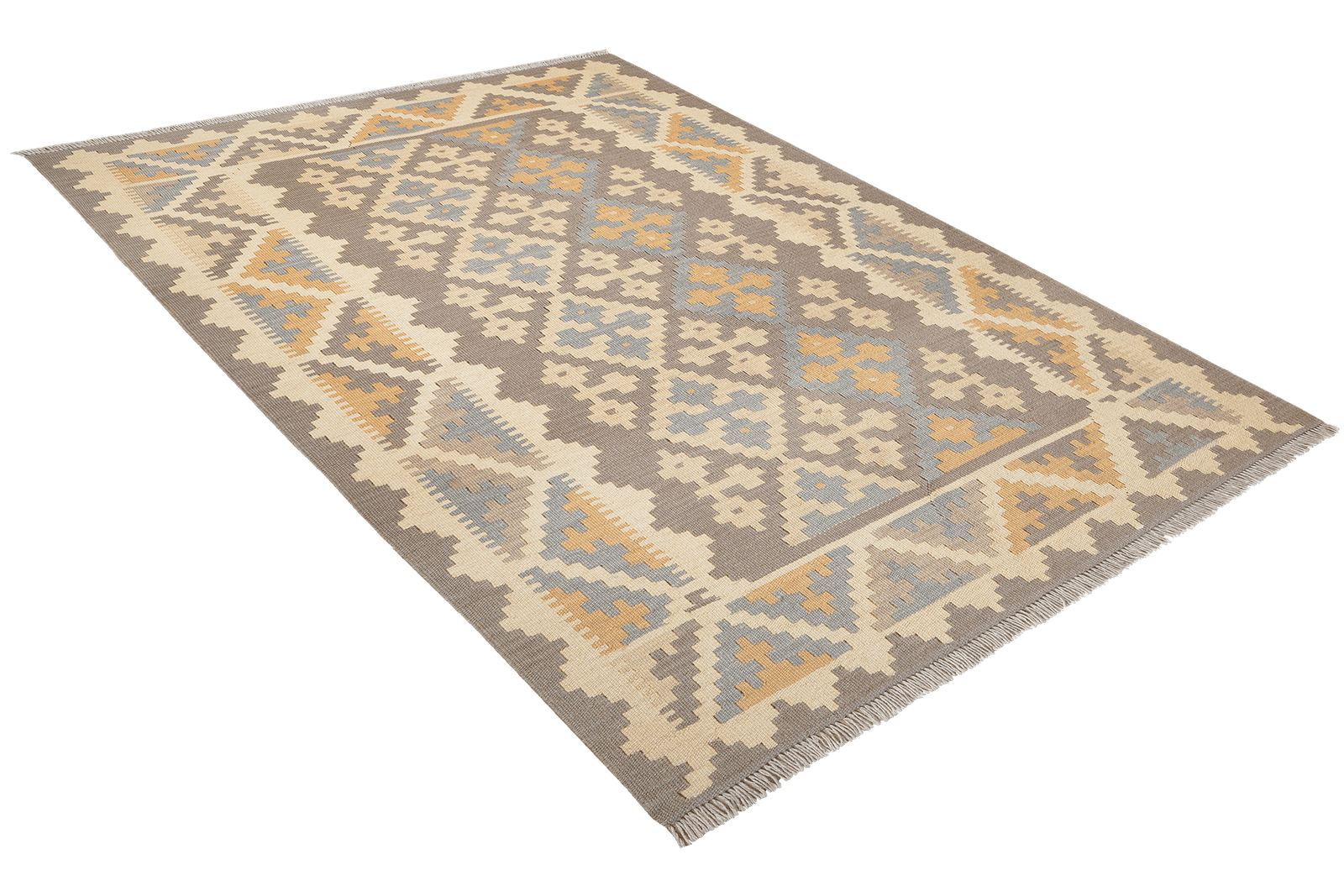 Kelim Gashgai — Handmade, 128x179 cm, Grey, 100% Virgin Wool | View 4