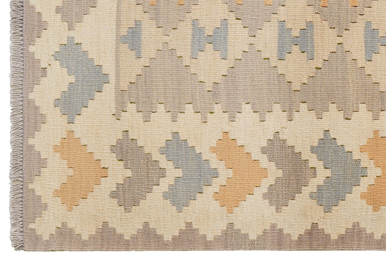 Kelim Gashgai — Handmade, 120x169 cm, Beige, 100% Virgin Wool | View 3