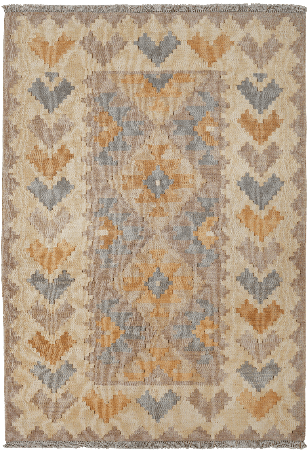 Kelim Gashgai — Handmade, 119x171 cm, Grey, 100% Virgin Wool | Main view