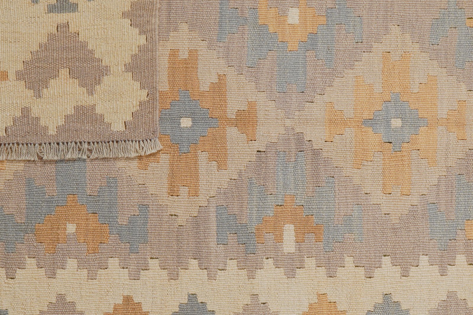 Kelim Gashgai — Handmade, 119x171 cm, Grey, 100% Virgin Wool | View 6