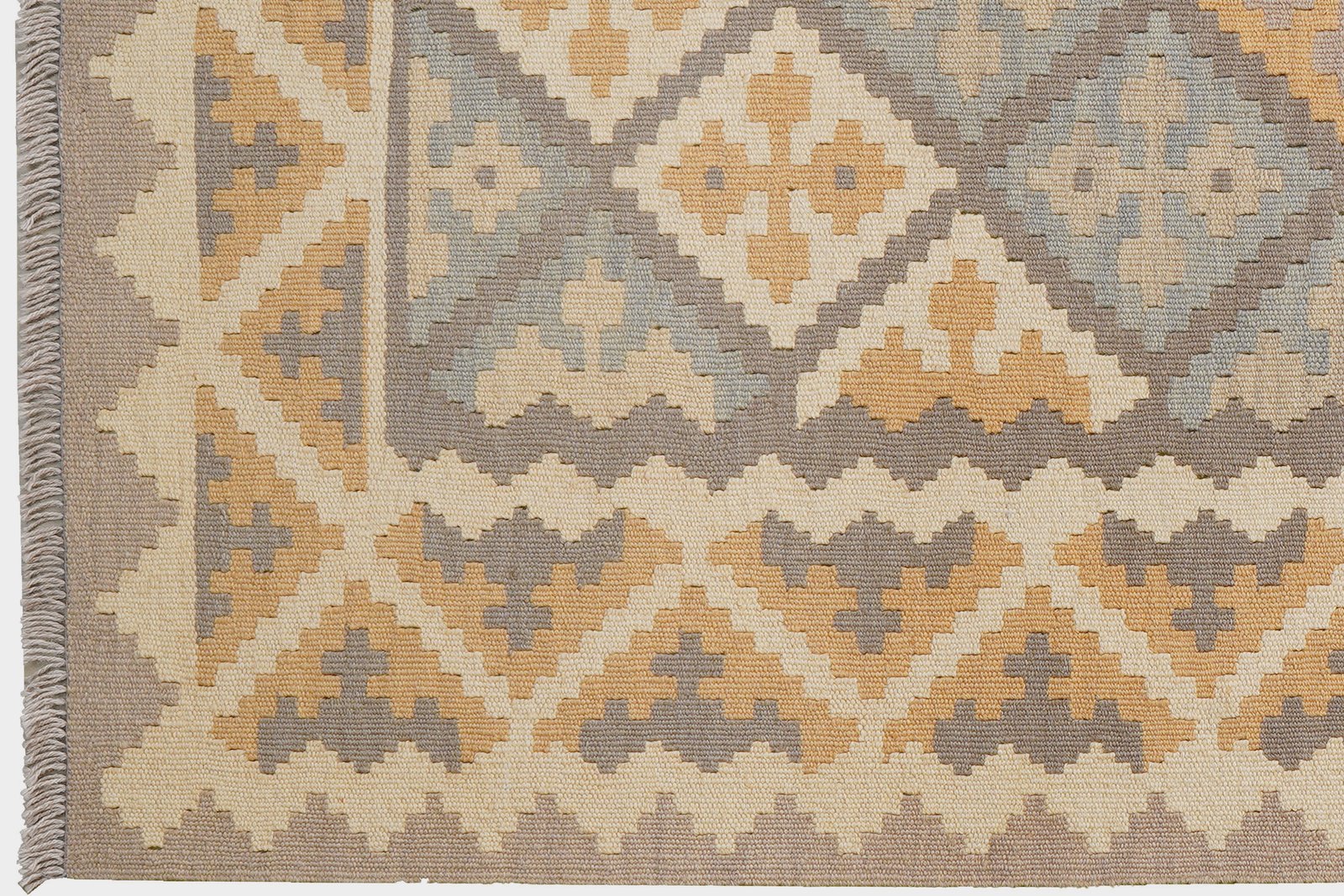 Kelim Gashgai — Handmade, 122x176 cm, Grey, 100% Virgin Wool | View 3