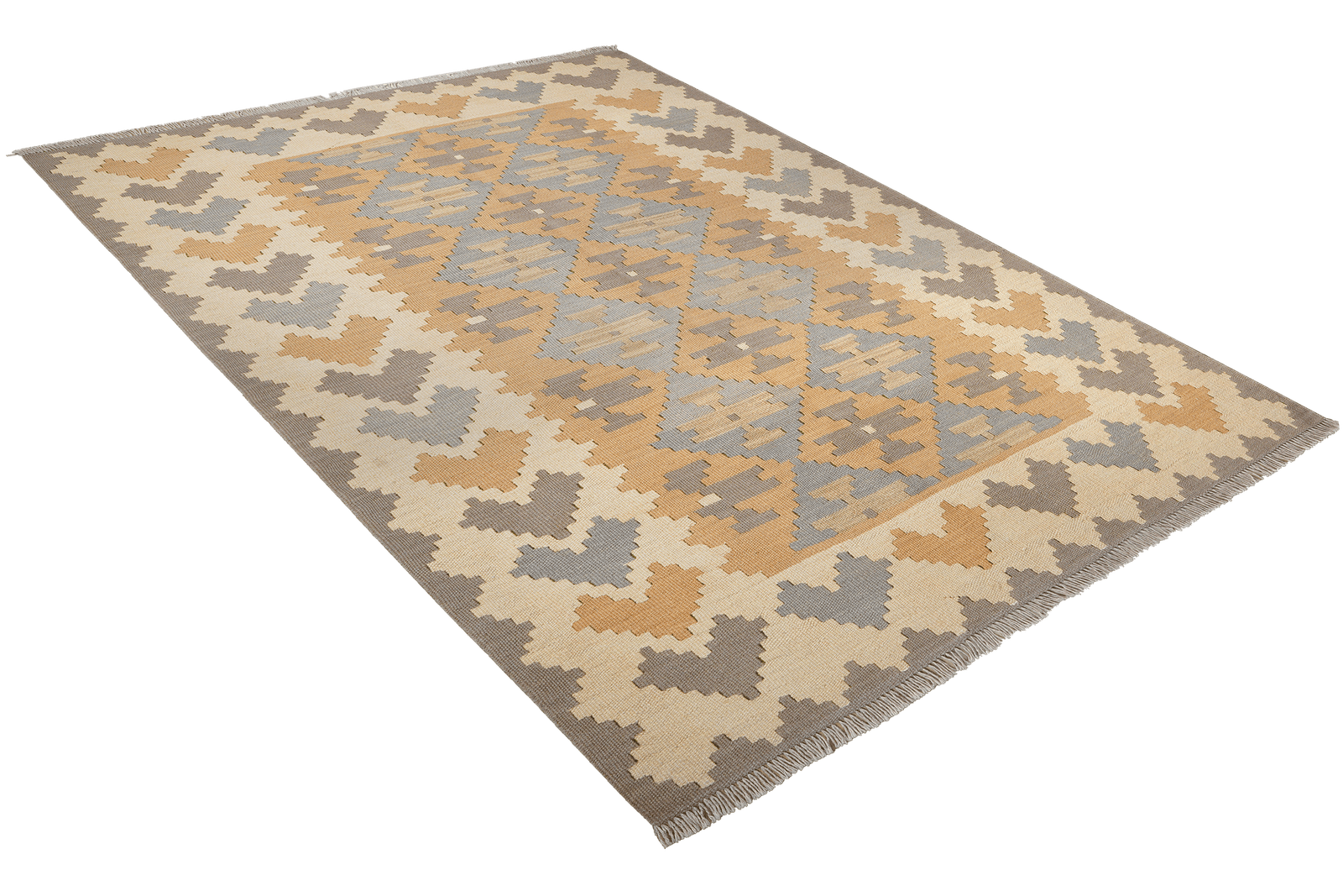 Kelim Gashgai — Handmade, 147x192 cm, Yellow, 100% Virgin Wool | View 4