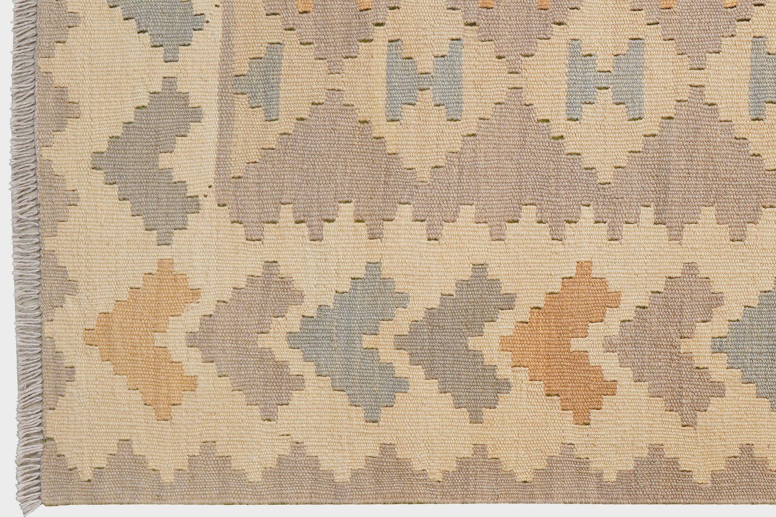 Kelim Gashgai — Handmade, 121x175 cm, Beige, 100% Virgin Wool | View 3