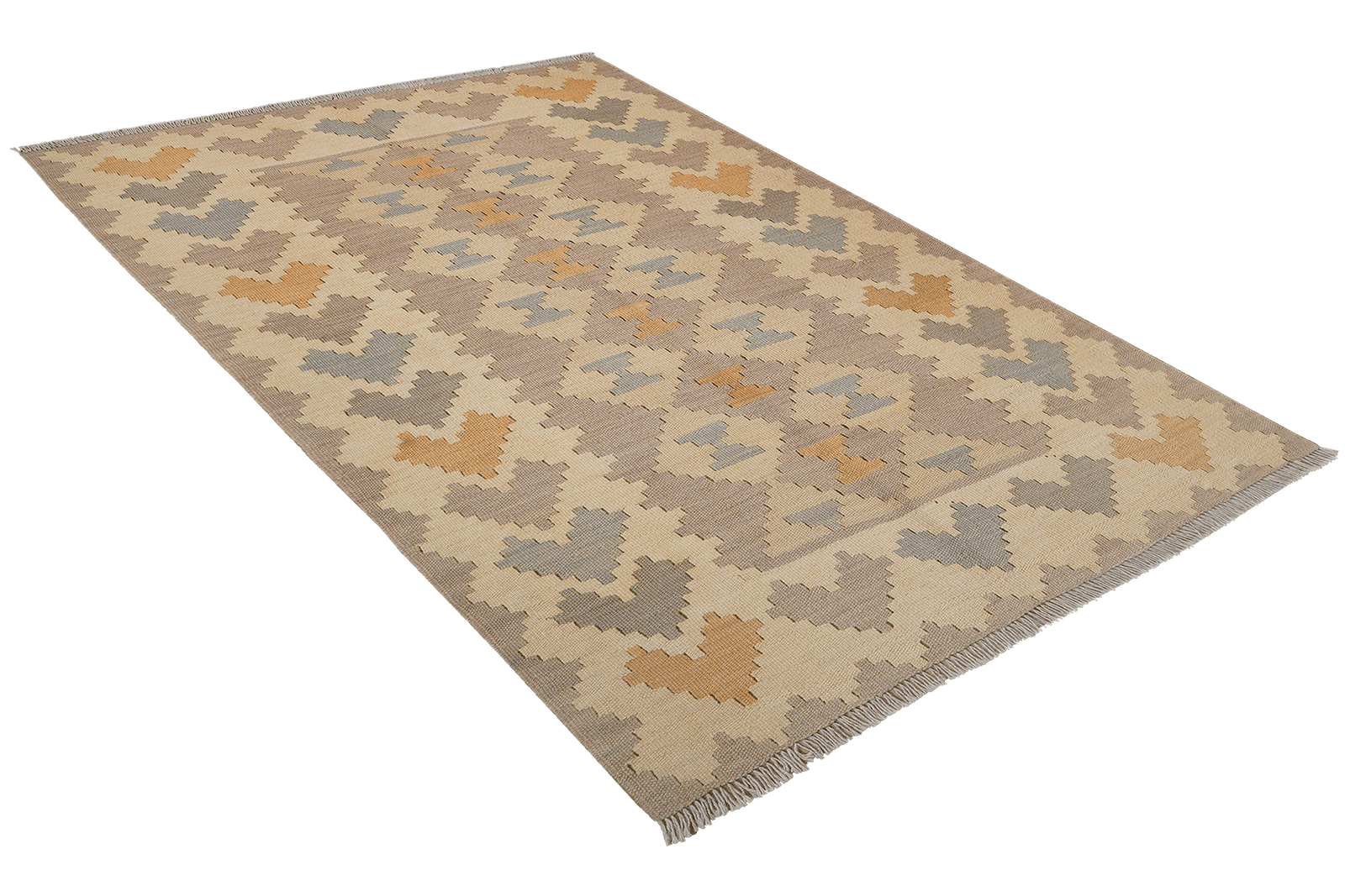 Kelim Gashgai — Handmade, 121x175 cm, Beige, 100% Virgin Wool | View 4