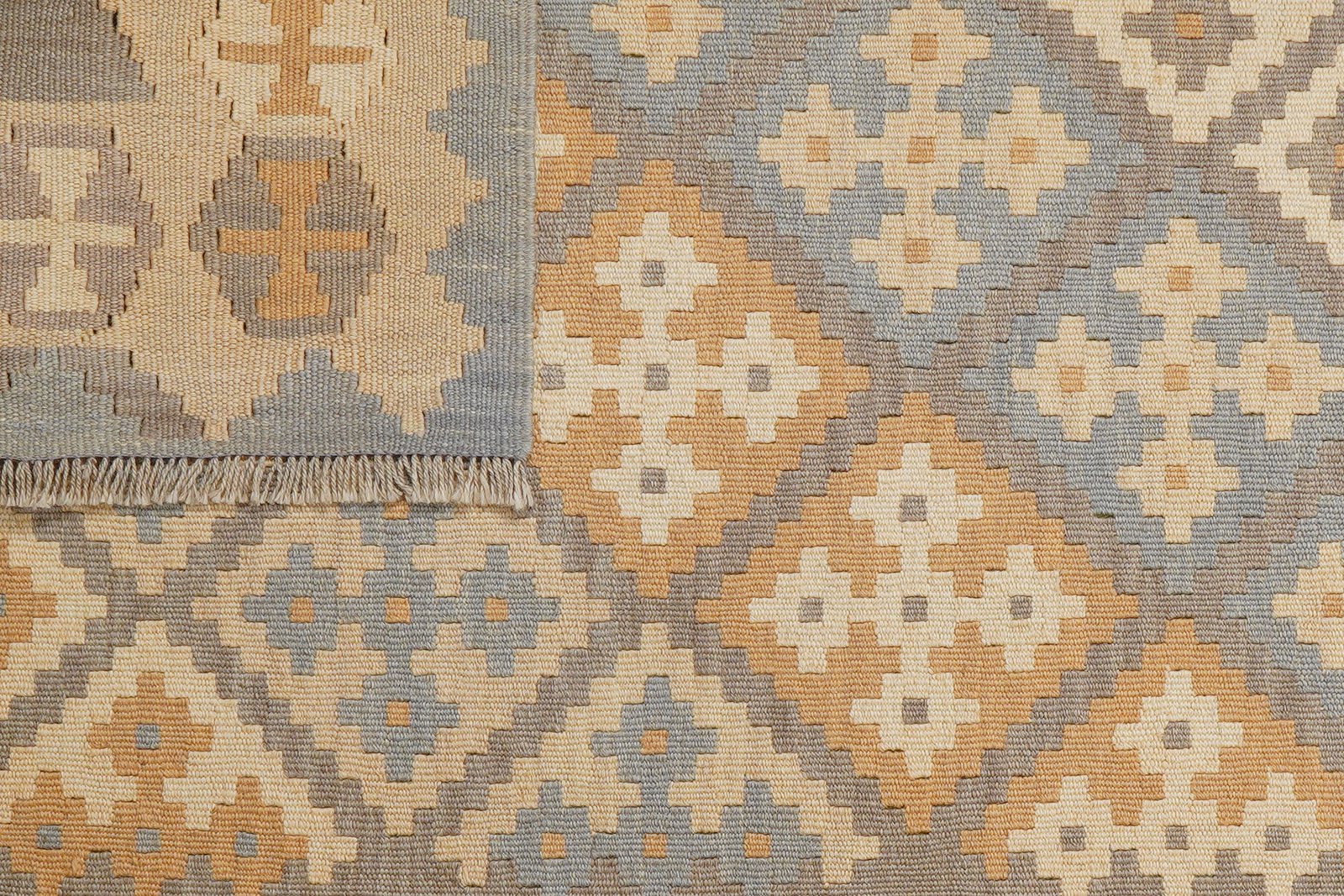 Kelim Gashgai — Handmade, 119x177 cm, Grey, 100% Virgin Wool | View 6