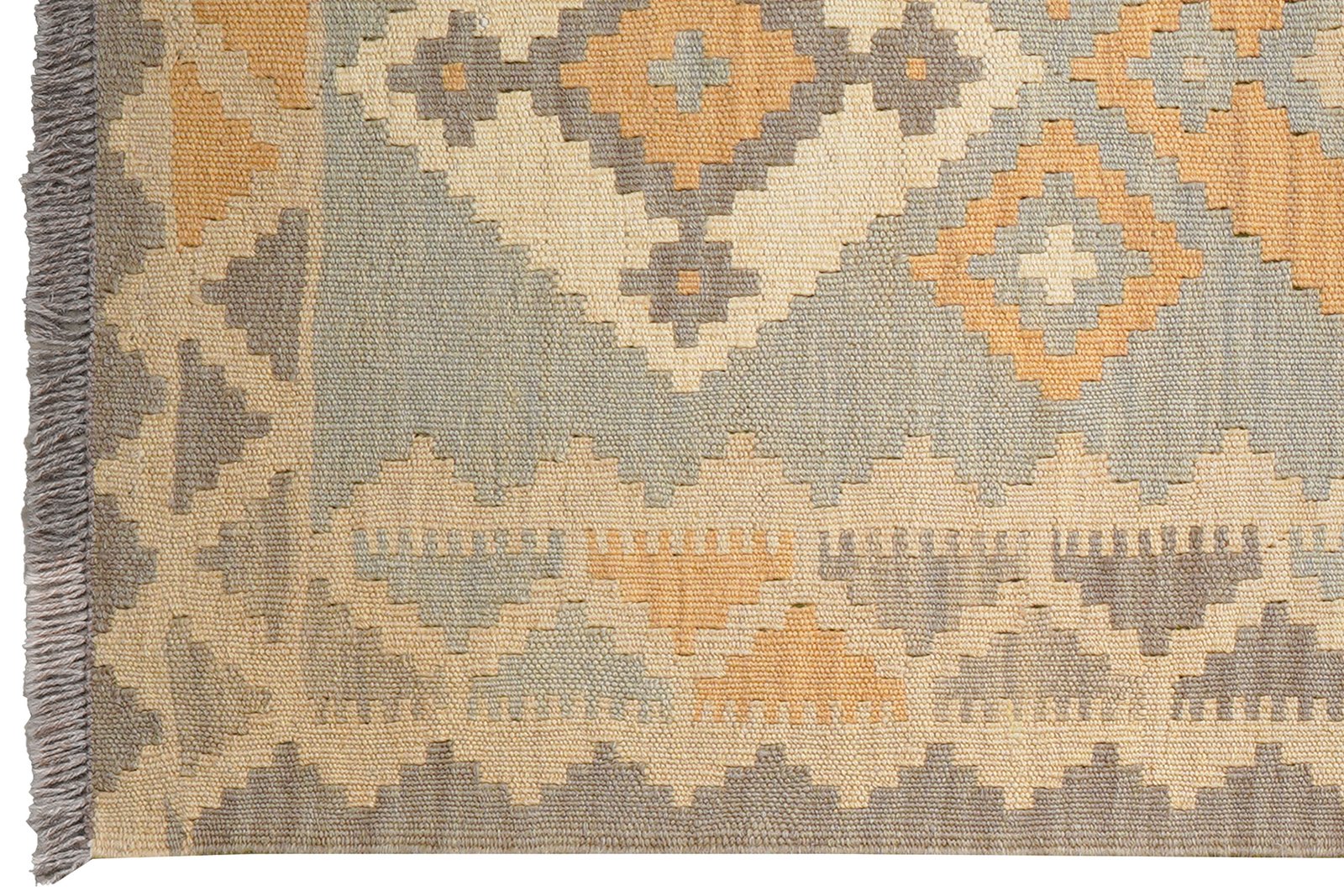 Kelim Gashgai — Handmade, 85x197 cm, Grey, 100% Virgin Wool | View 3