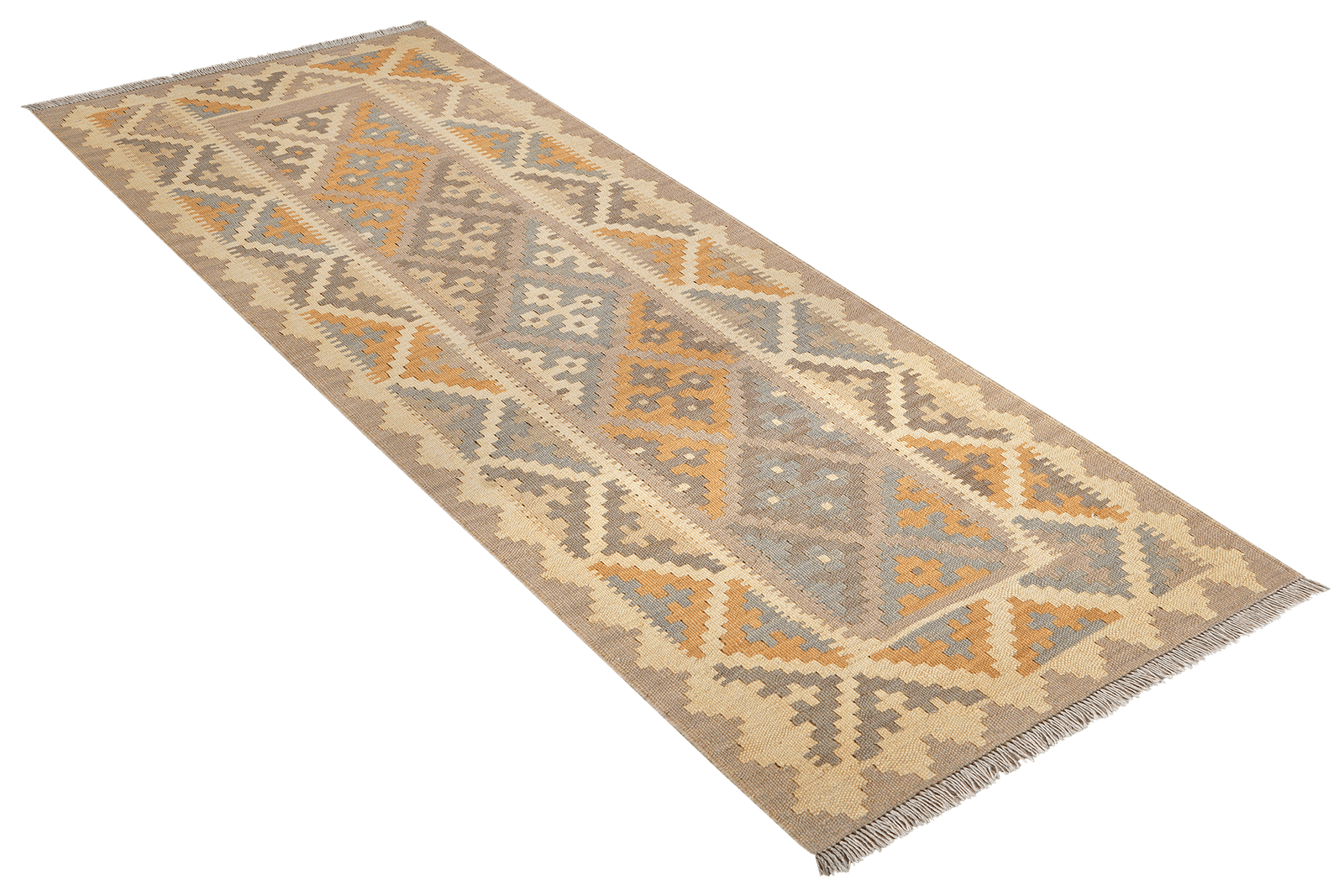 Kelim Gashgai — Handmade, 82x197 cm, Grey, 100% Virgin Wool | View 4