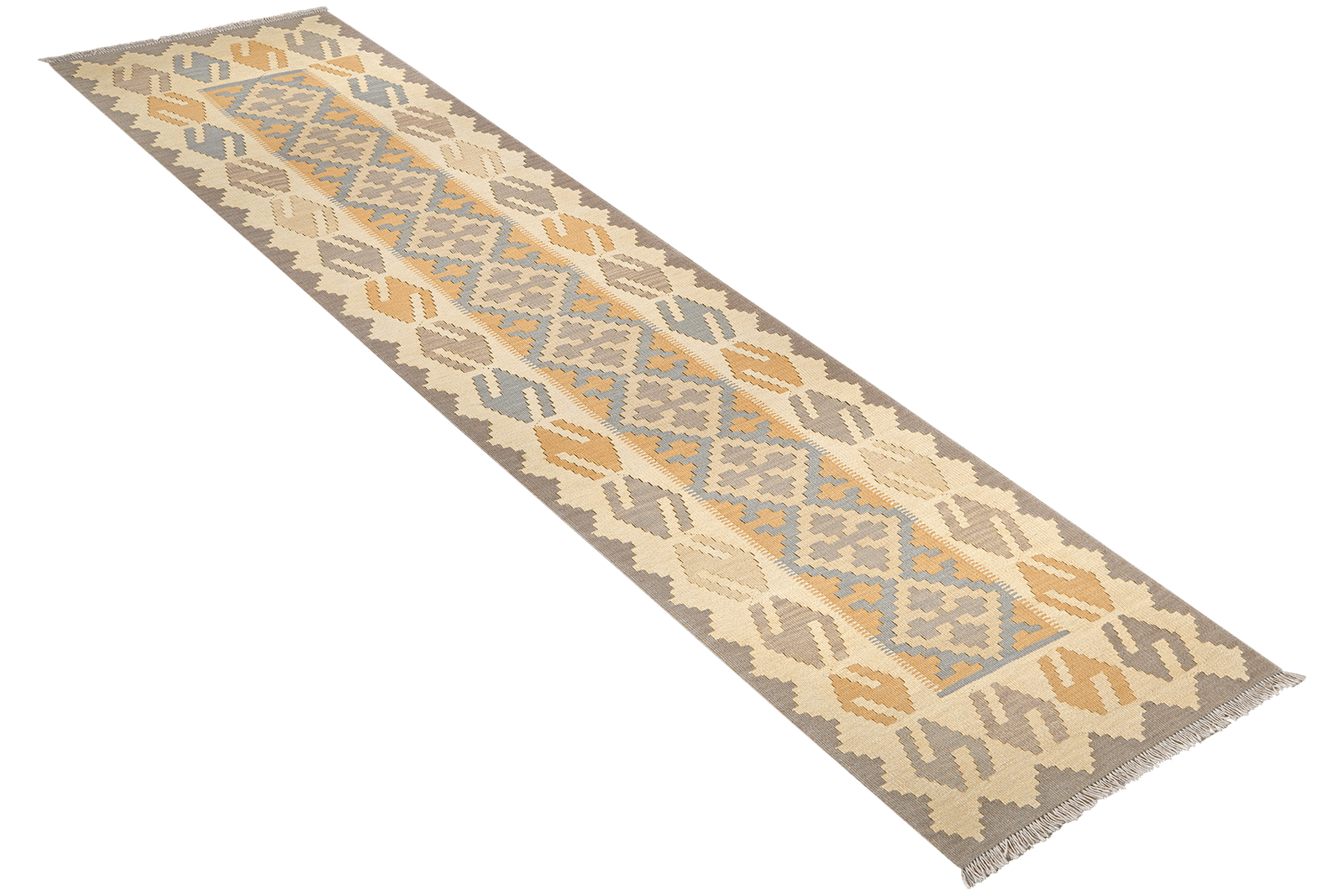 Kelim Gashgai — Handmade, 76x293 cm, Yellow, 100% Virgin Wool | View 4