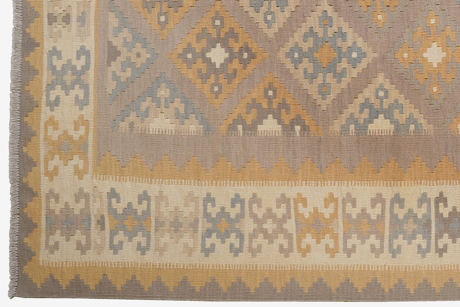 Kelim Gashgai — Handmade, 187x245 cm, Grey, 100% Virgin Wool | View 3