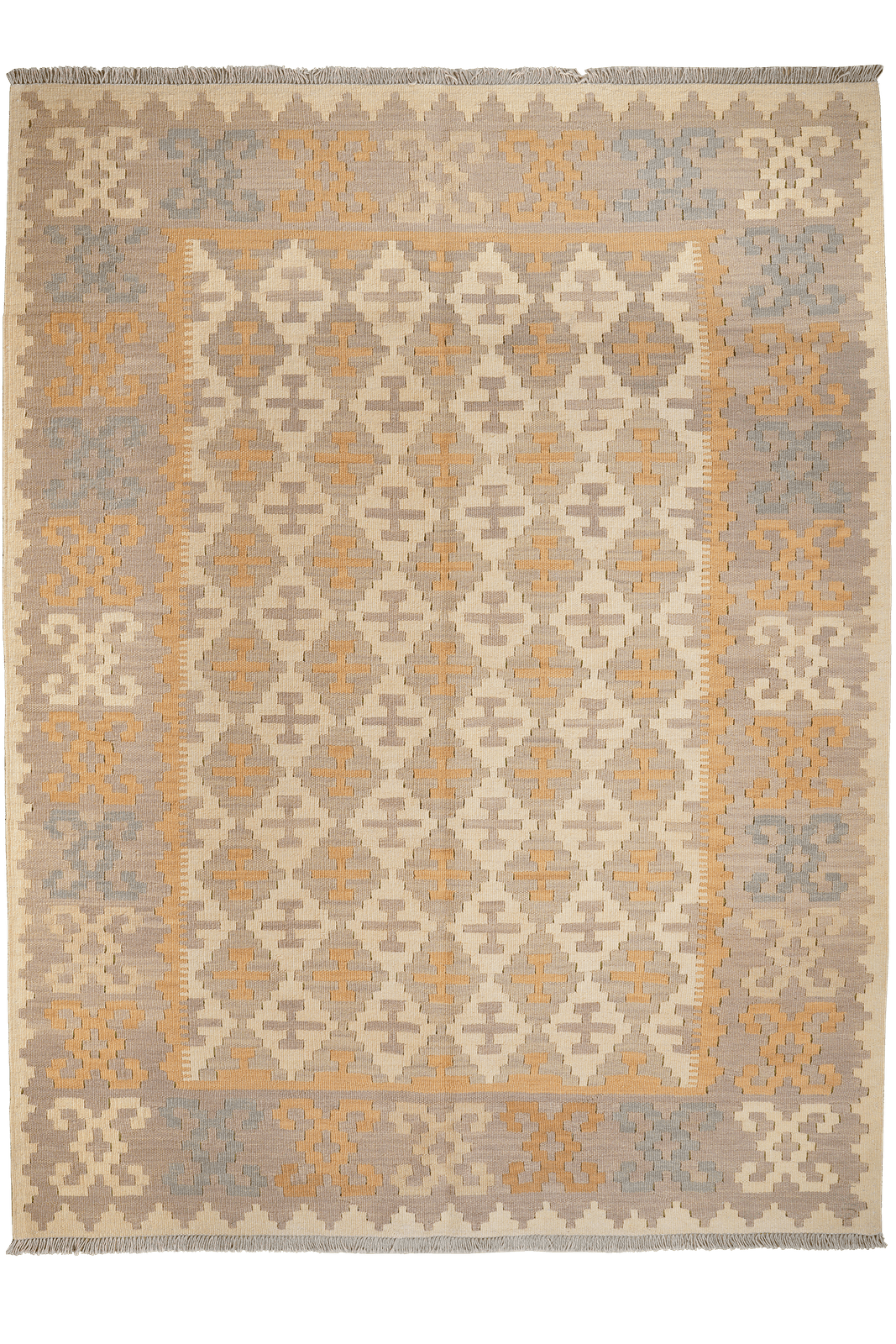 Kelim Gashgai — Handmade, 177x237 cm, Beige, 100% Virgin Wool | Main view