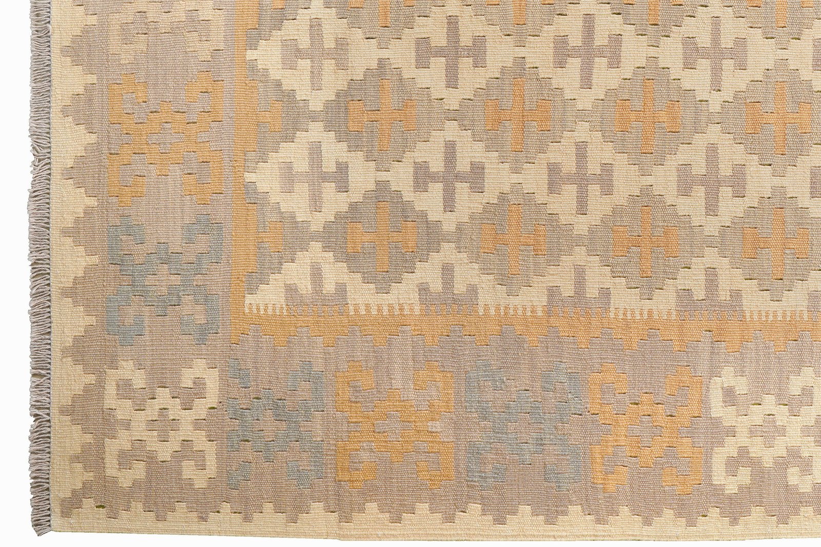 Kelim Gashgai — Handmade, 177x237 cm, Beige, 100% Virgin Wool | View 3