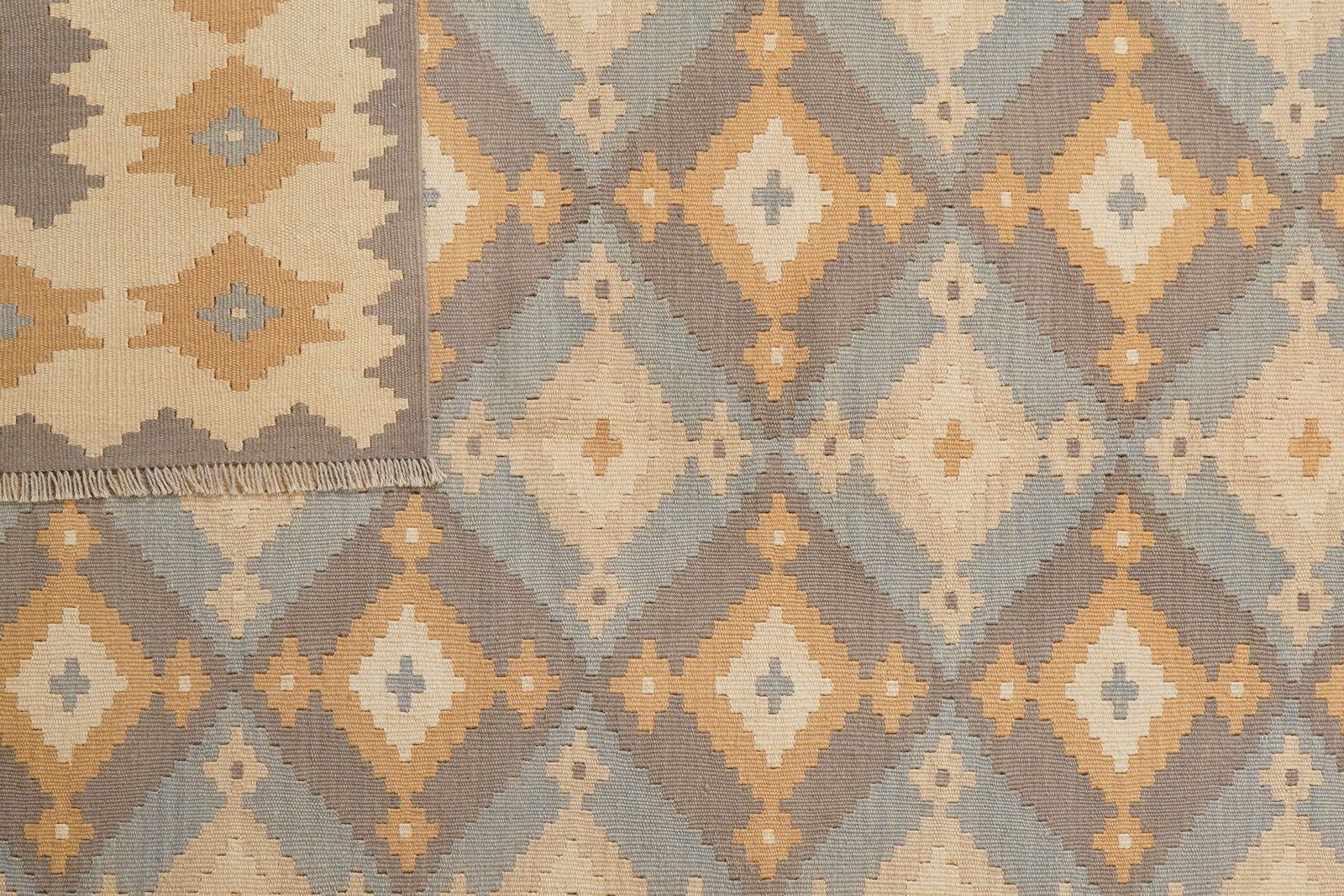 Kelim Gashgai — Handmade, 204x288 cm, Grey, 100% Virgin Wool | View 6