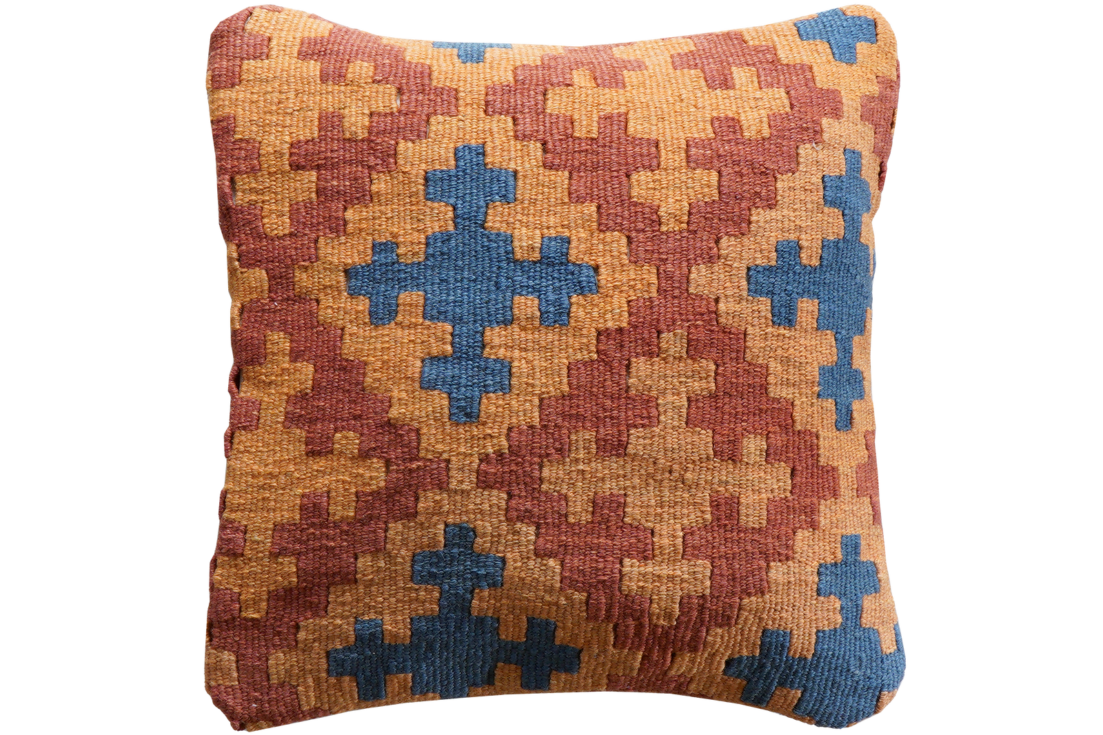 Kelim Kissen — Handgefertigt, 40x40 cm, Bunt, 100% Virgin Wool | Main view