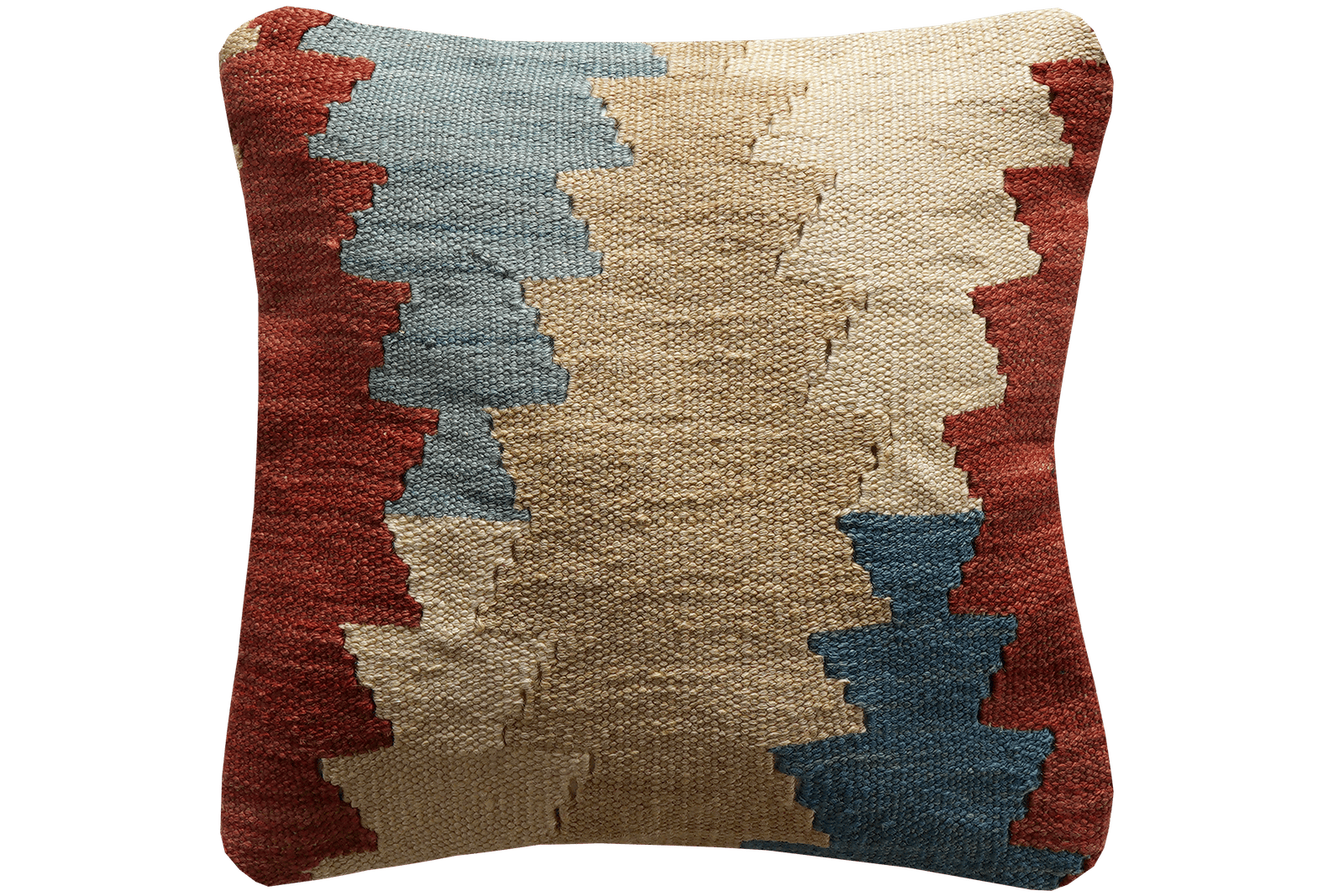 Kelim Kissen — Handmade, 40x40 cm, Multicolor, 100% Virgin Wool | Main view