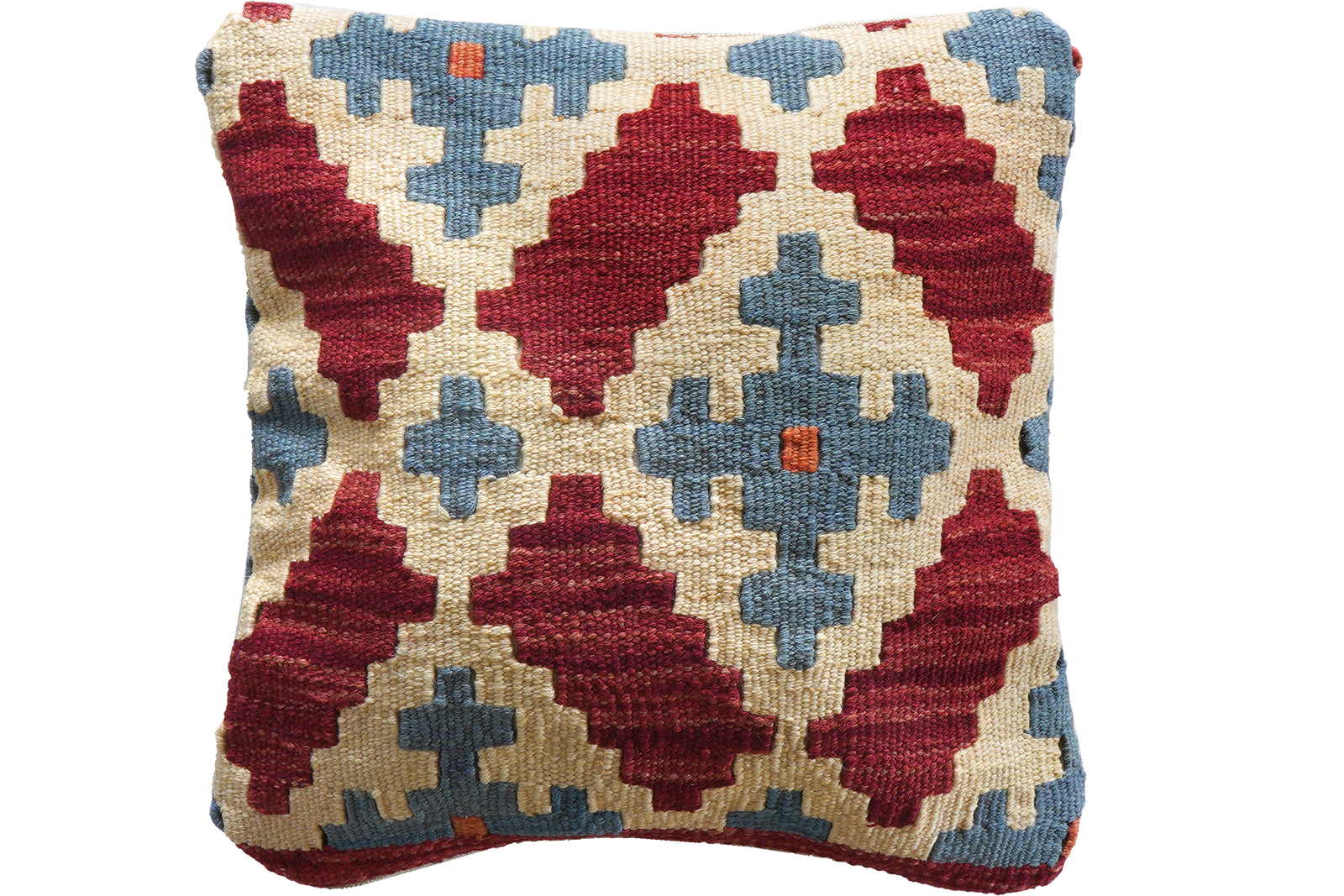 Kelim Kissen — Handgefertigt, 40x40 cm, Bunt, 100% Virgin Wool | Main view