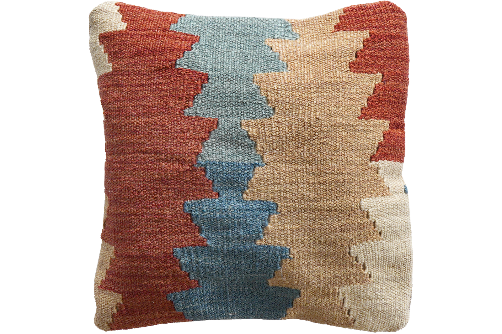 Kelim Kissen — Handgefertigt, 40x40 cm, Bunt, 100% Virgin Wool | Main view