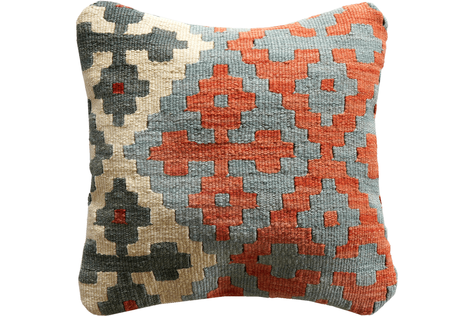 Kelim Kissen — Handmade, 40x40 cm, Multicolor, 100% Virgin Wool | Main view
